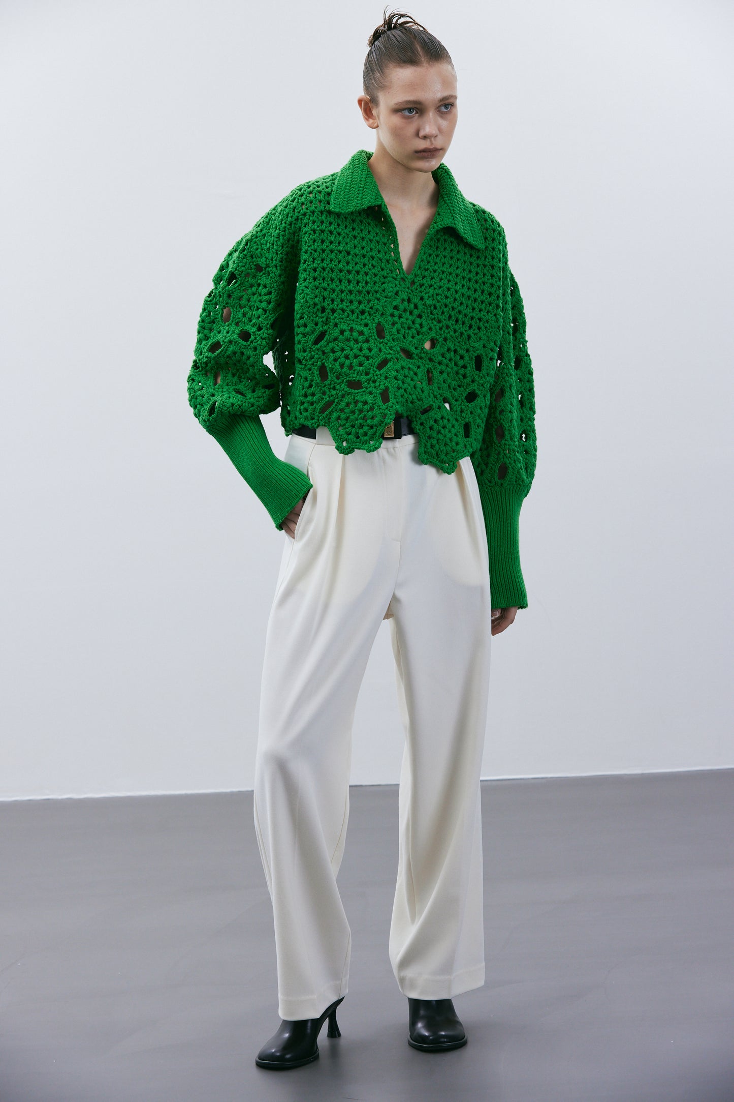 Combination Crochet Sweater, Parakeet