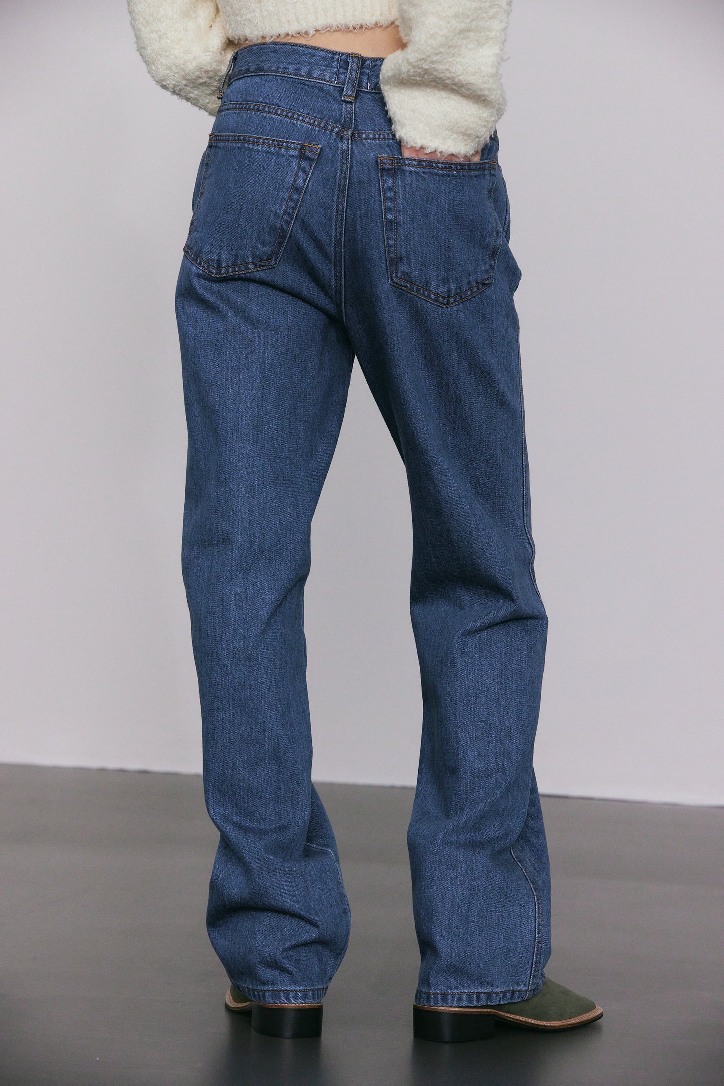 Long Straight Jeans, Blue