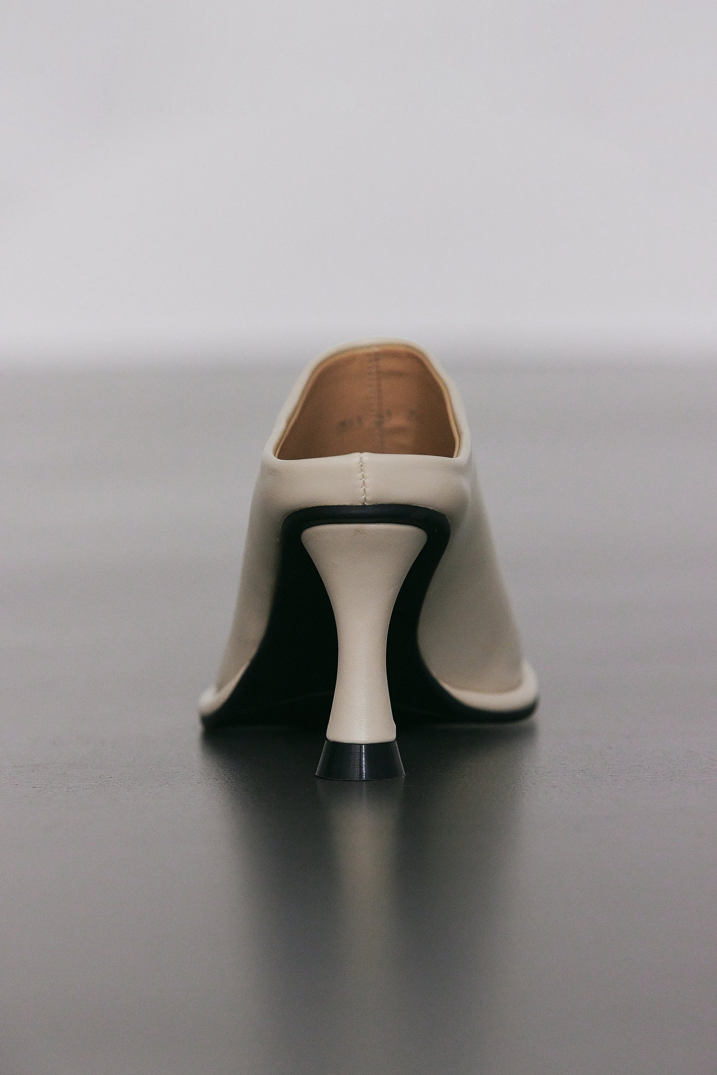 Round Toe Leather Mule, Chai Tea