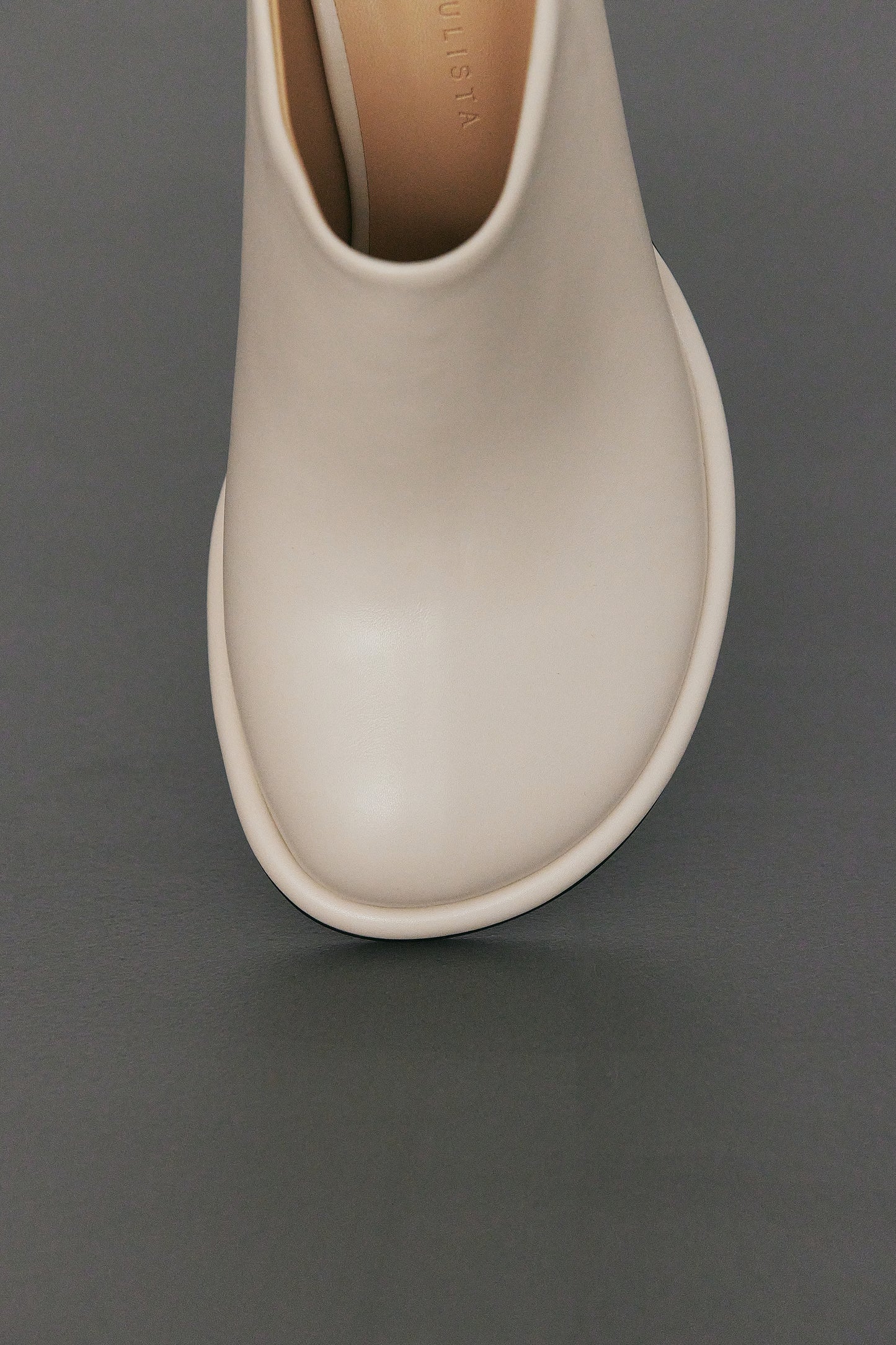 Round Toe Leather Mule, Chai Tea