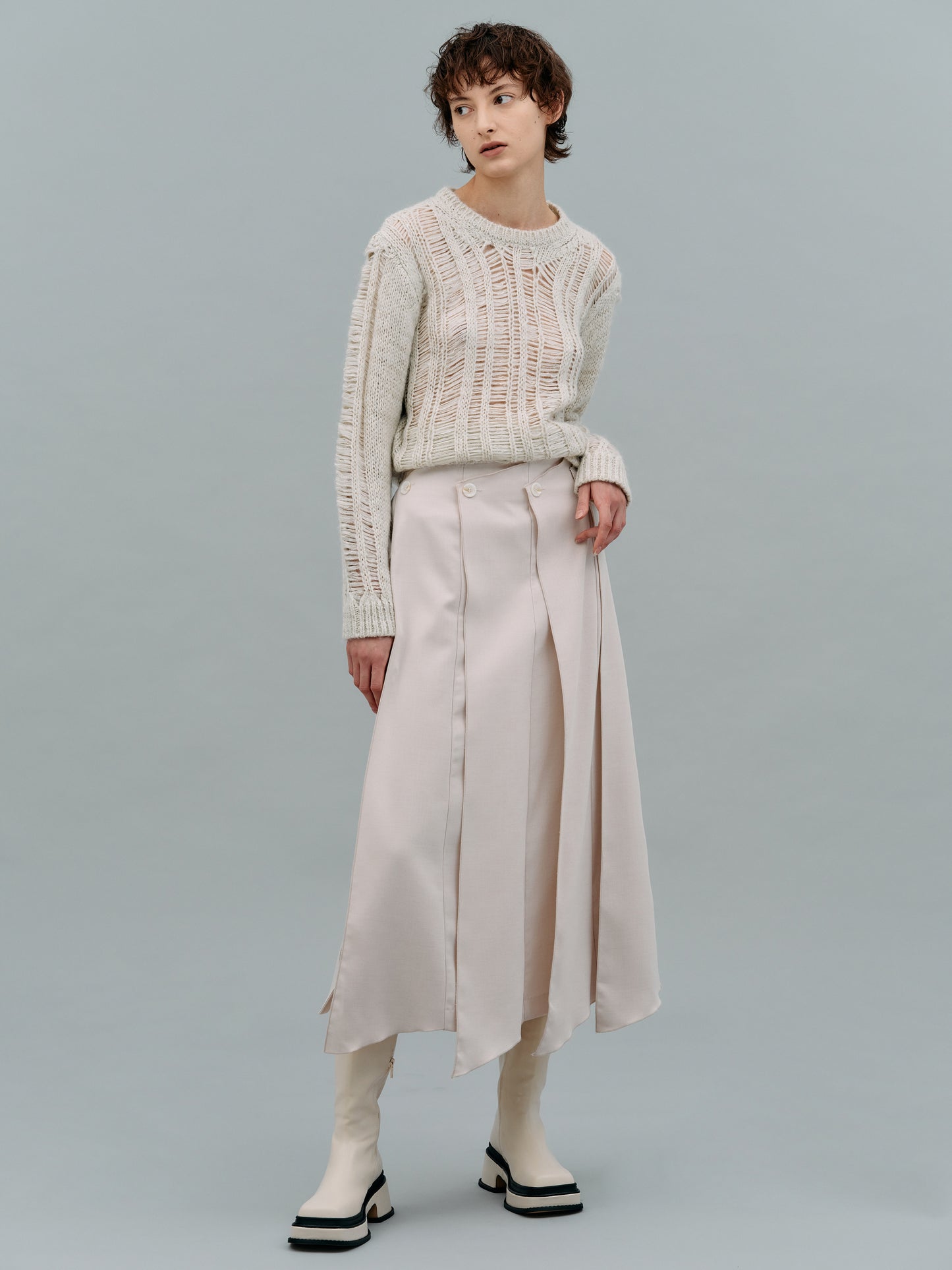 Open Knit Mohair Sweater, Birch