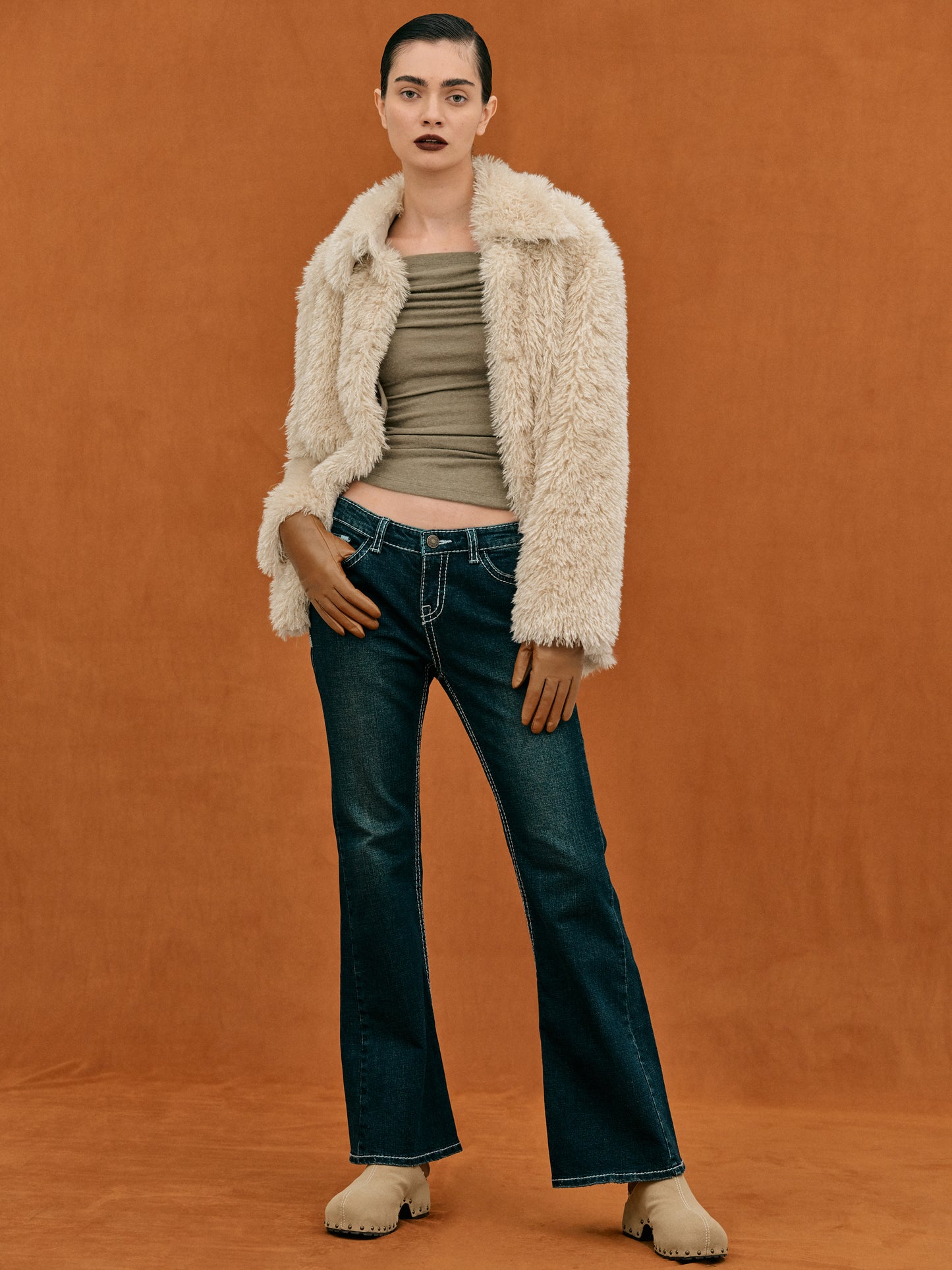 Low Rise Y2K Bootcut Jeans, Indigo Blue