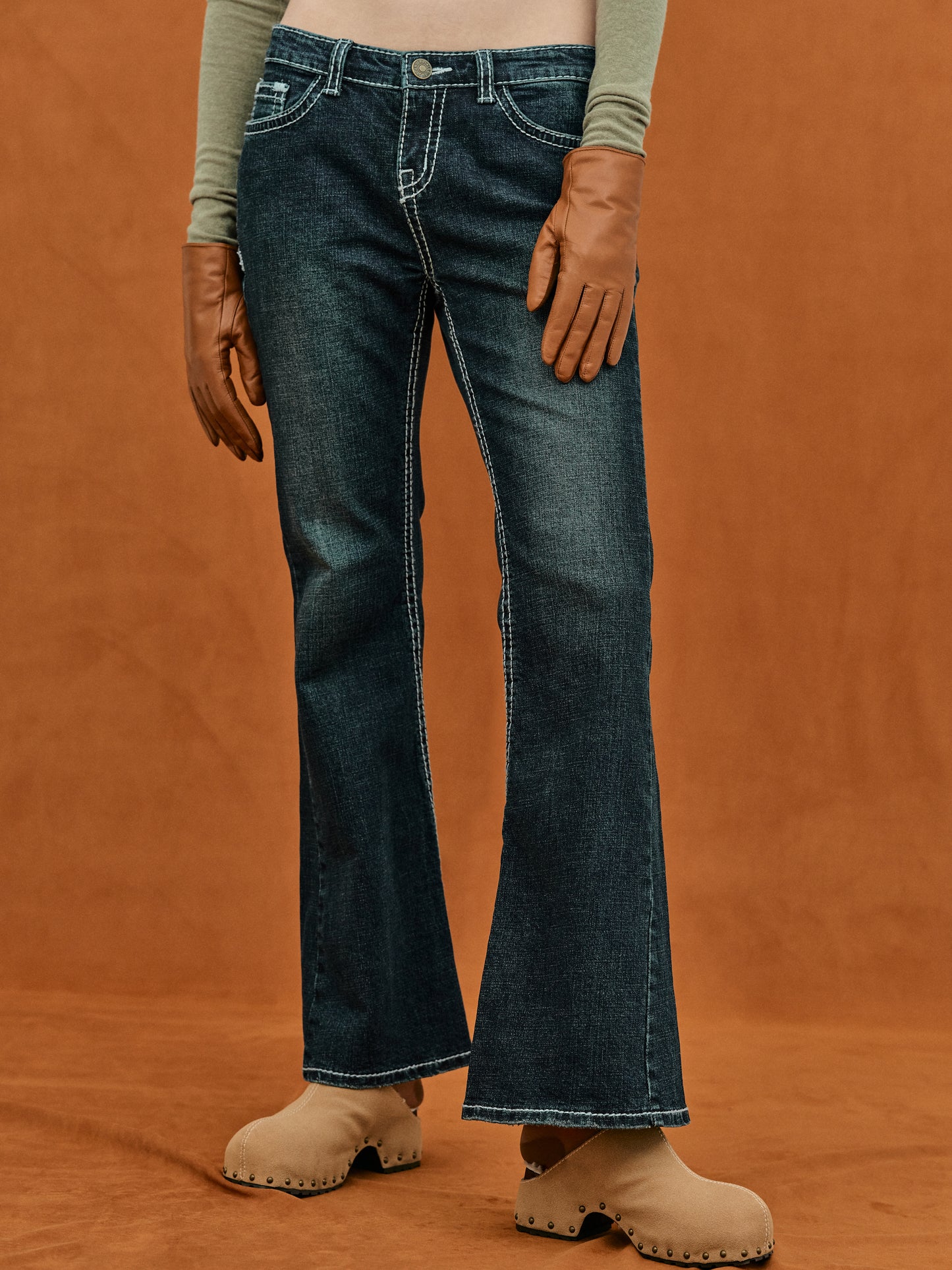Low Rise Y2K Bootcut Jeans, Indigo Blue