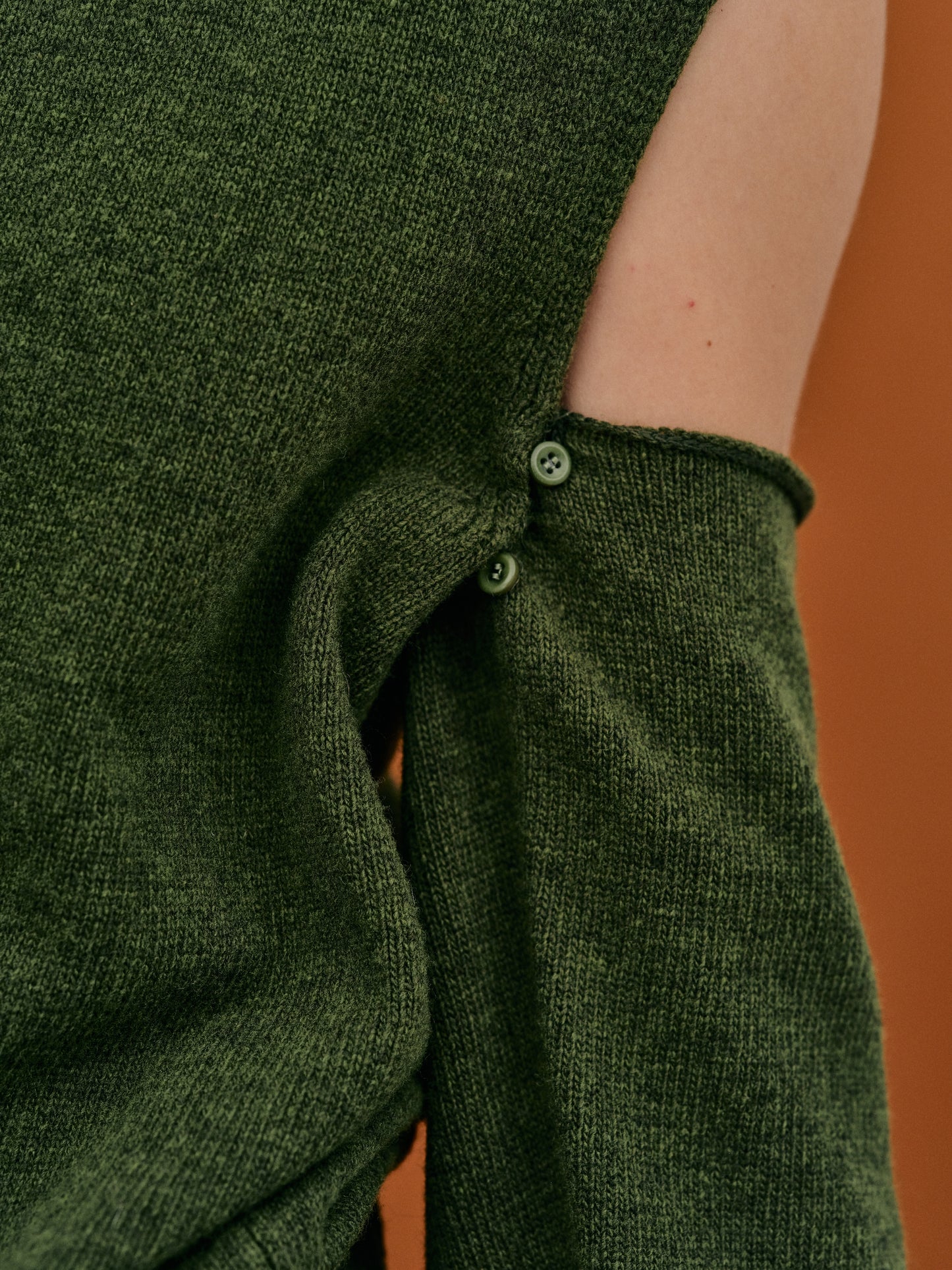 Detachable Cutout Turtleneck, Aspen Green