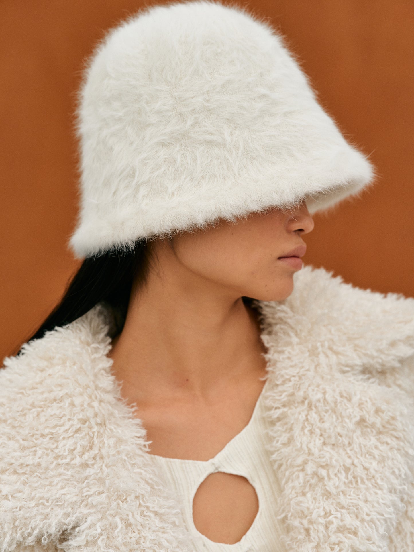 Faux Fur Bucket Hat, Snow