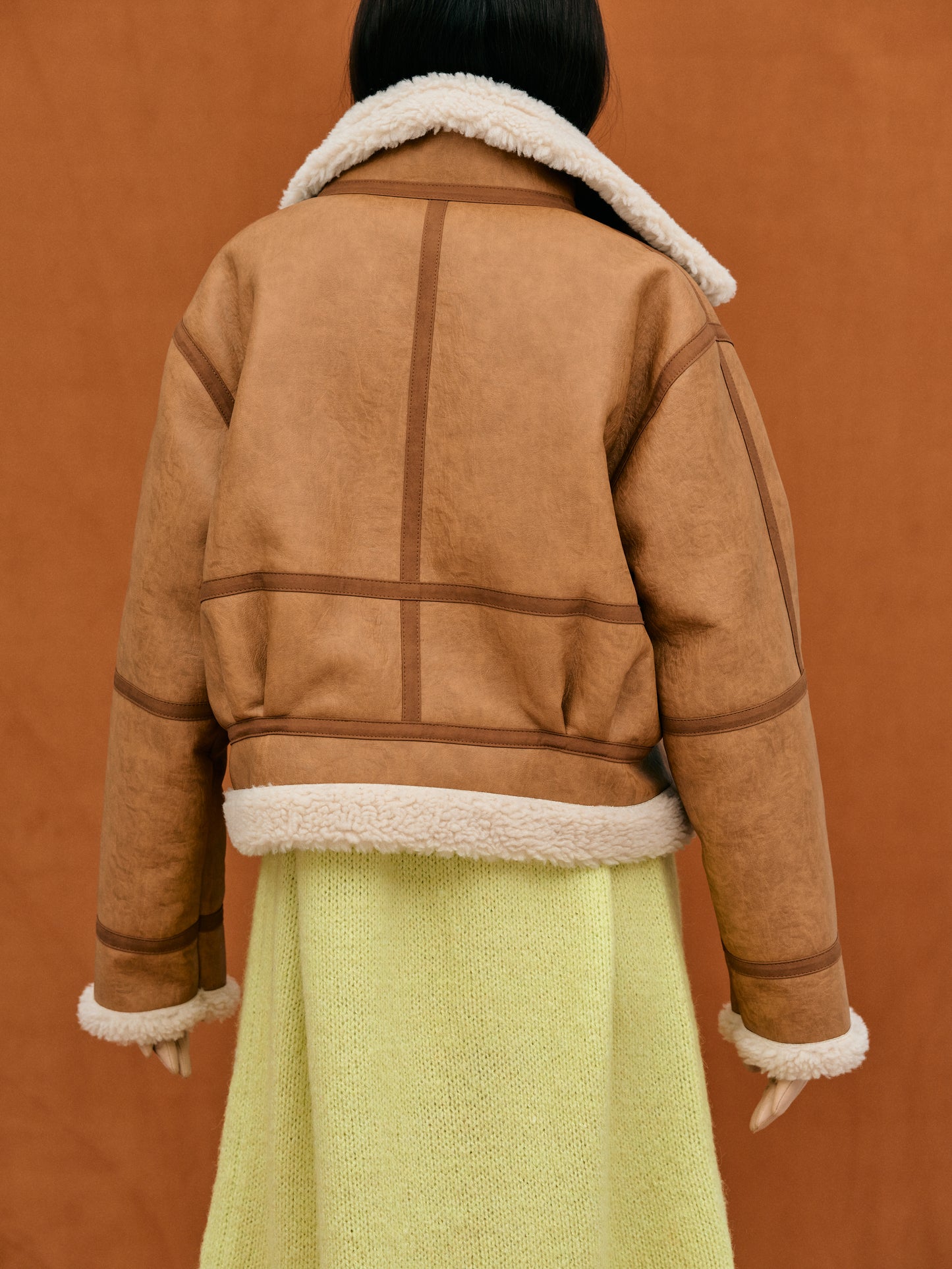 Shearling Aviator Jacket, Camel