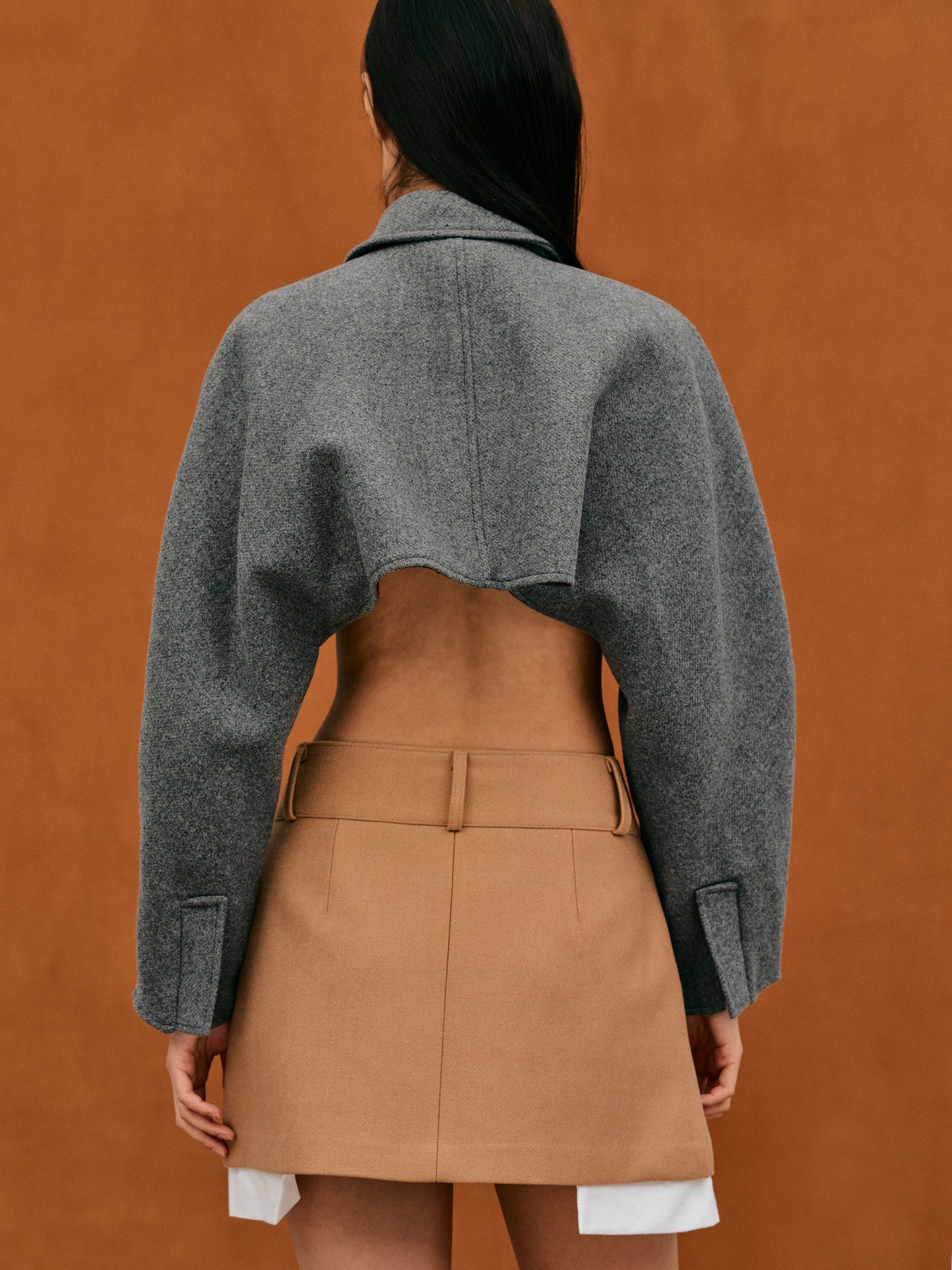 Boxy Crop Zip Jacket, Charcoal