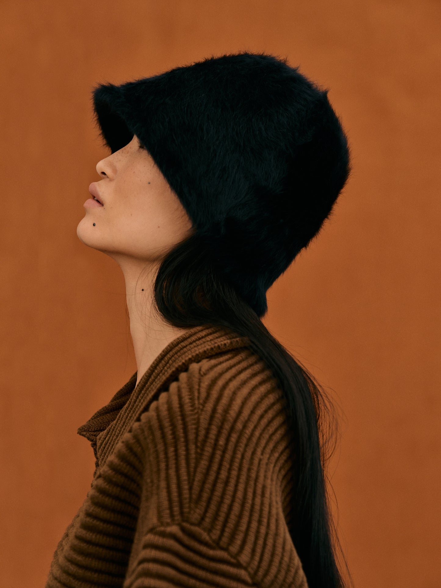Faux Fur Bucket Hat, Black