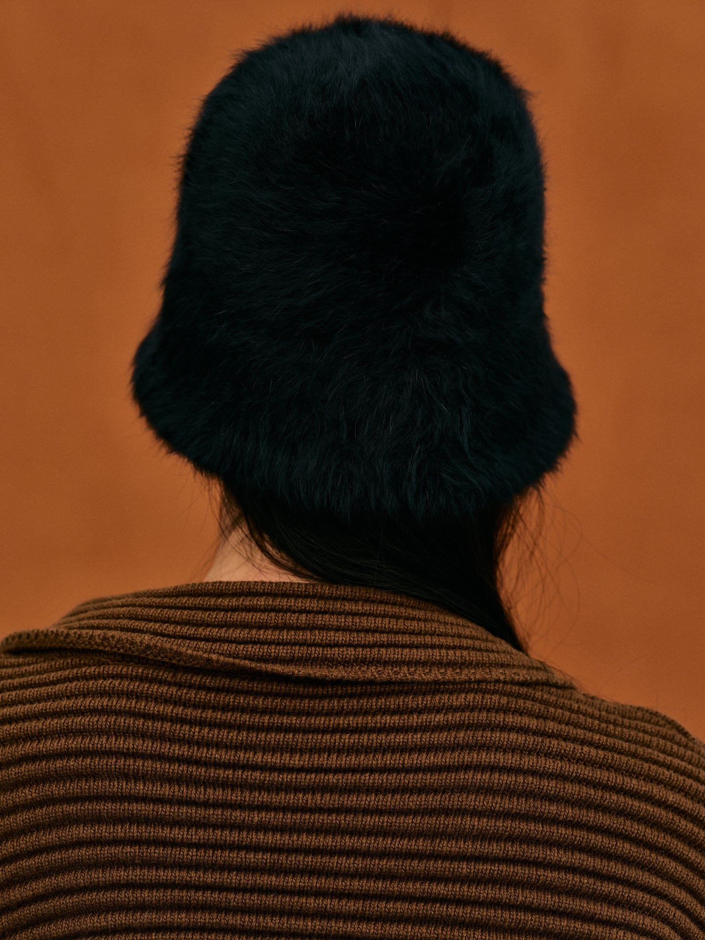 Faux Fur Bucket Hat, Black