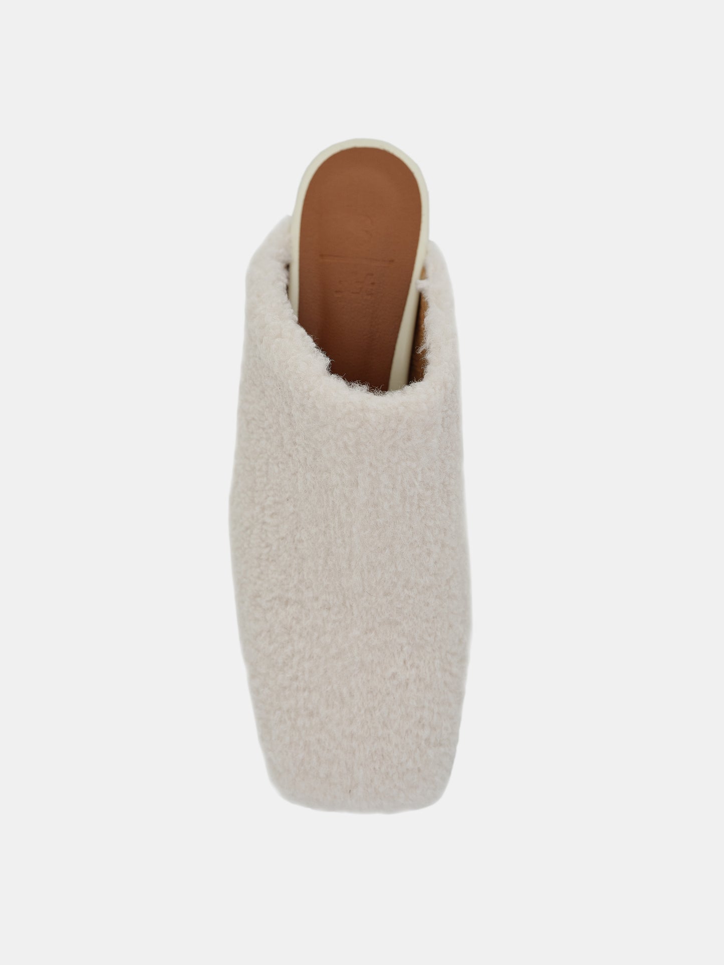 Sherpa Square Toe Mule, White