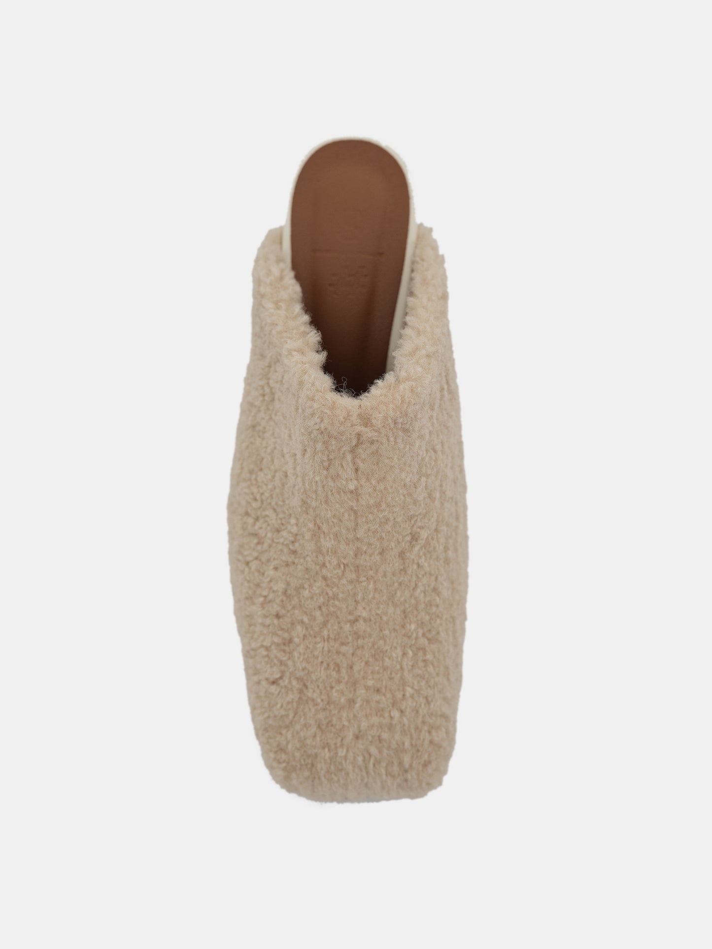 Sherpa Square Toe Mule, Beige