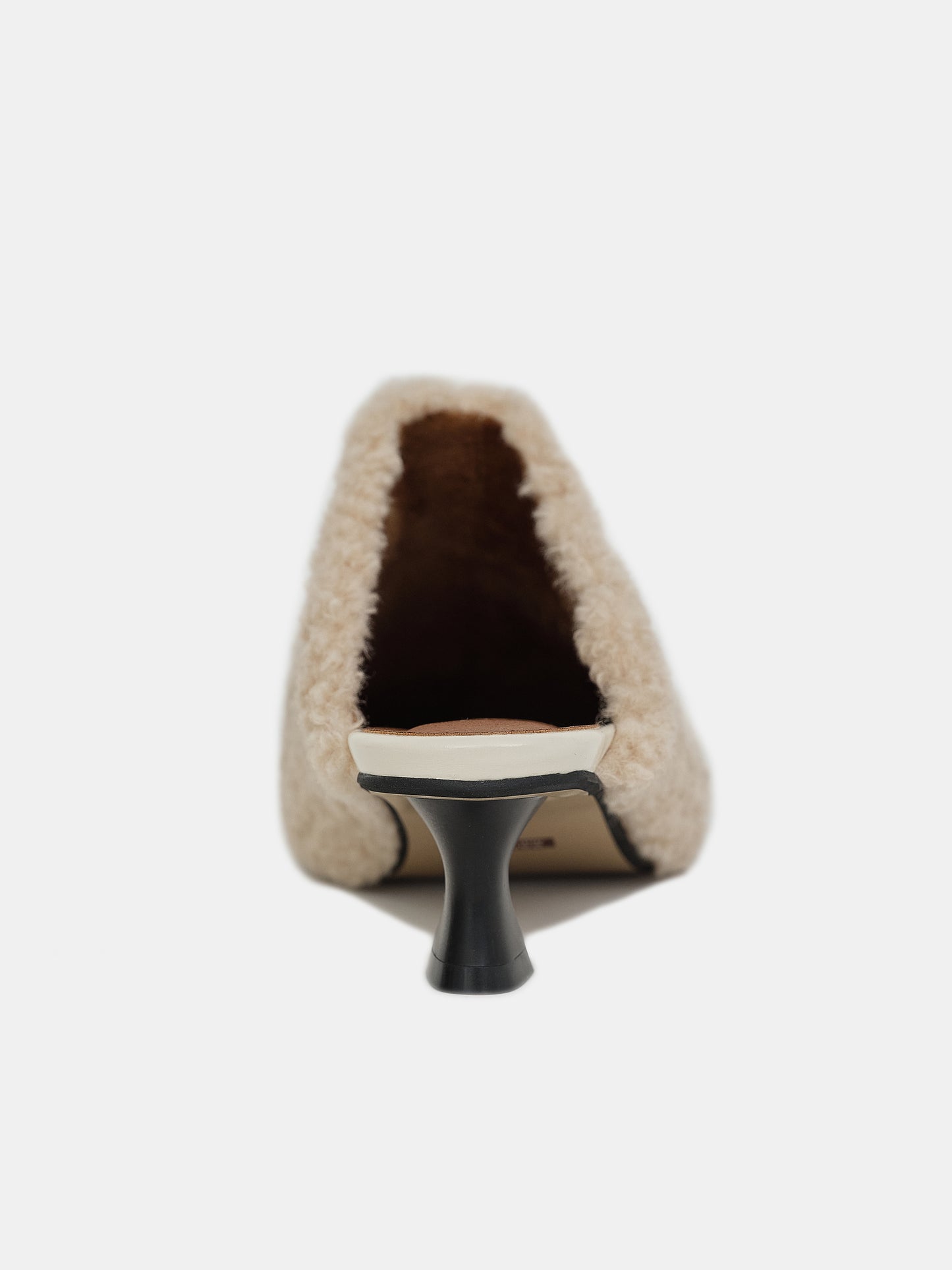 Sherpa Square Toe Mule, Beige