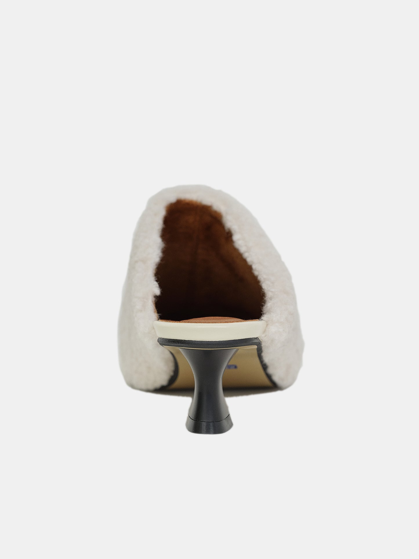 Sherpa Square Toe Mule, White