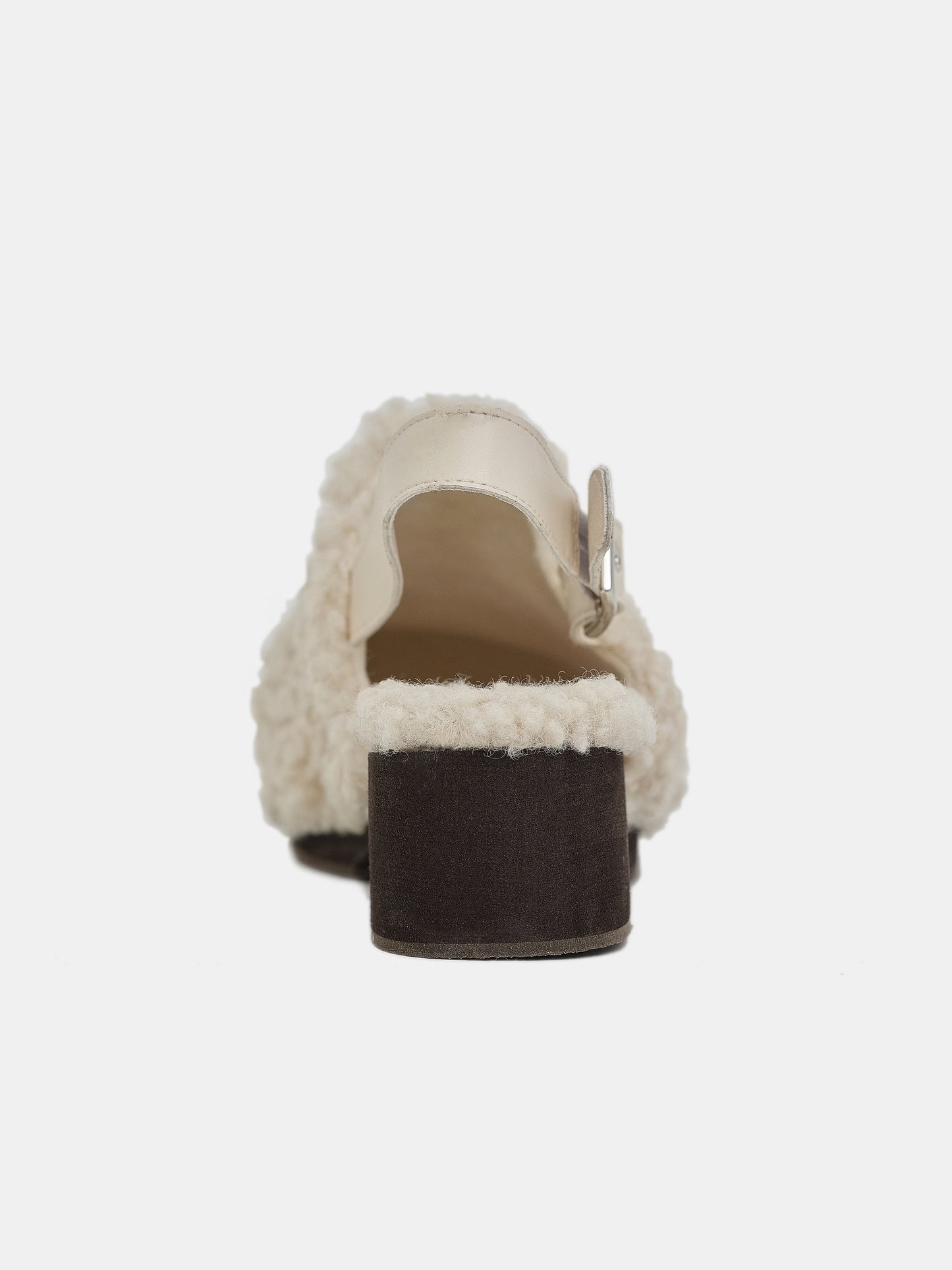 Sherpa Slingback Clogs, Cream