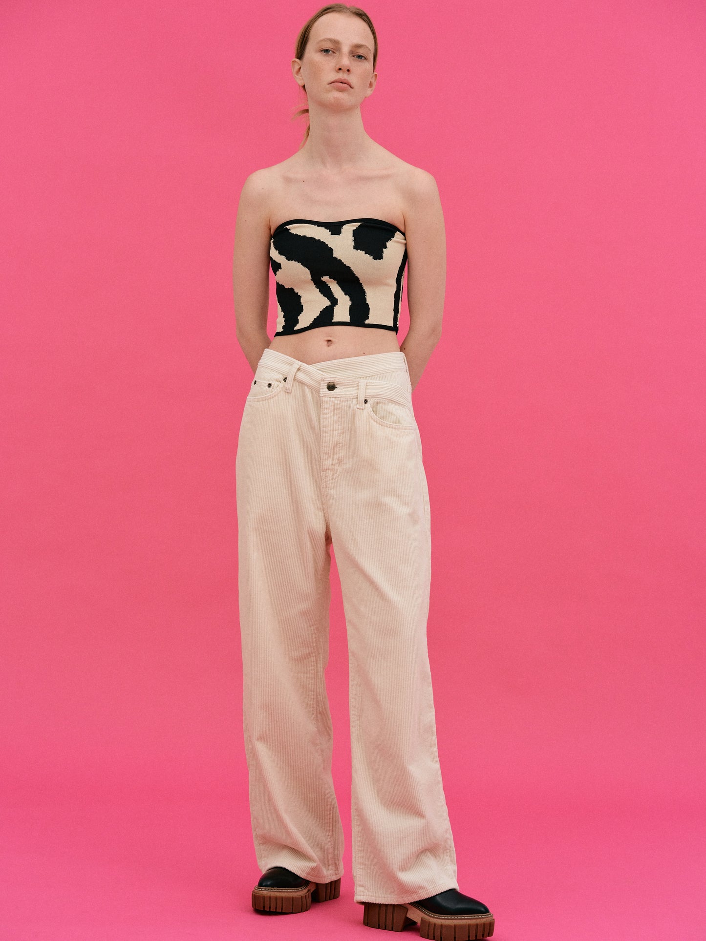 Criss Cross Corduroy Pants, Custard