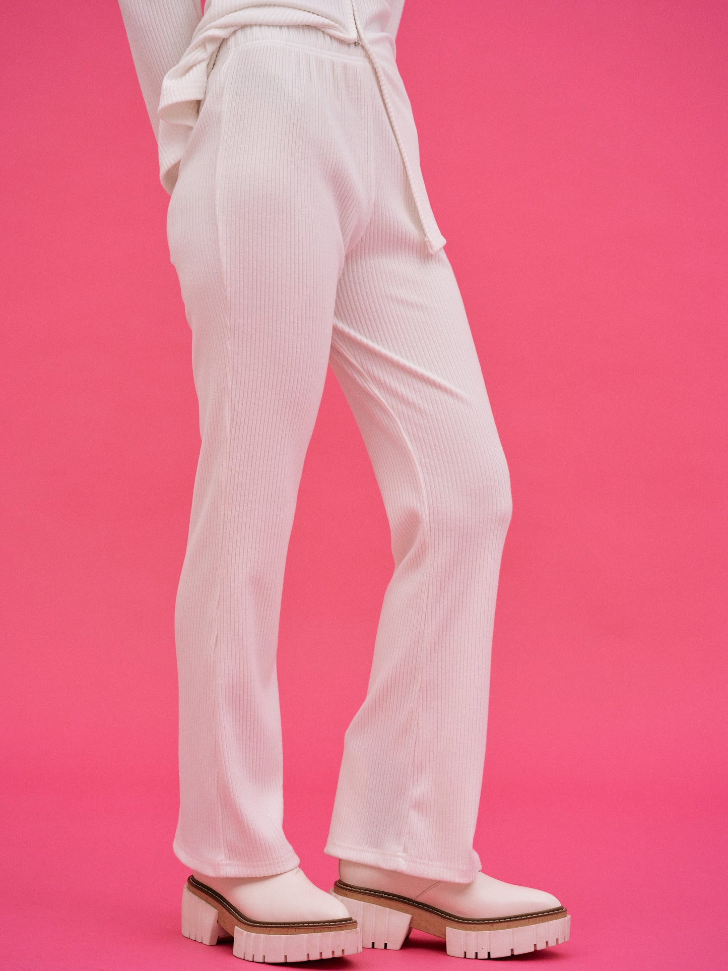 Lounge Rib Pants, True White
