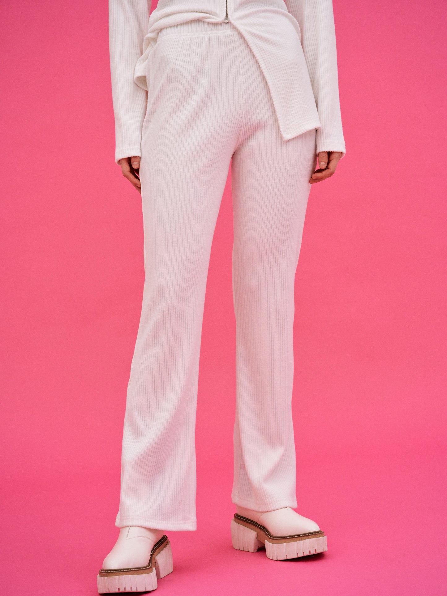 Lounge Rib Pants, True White