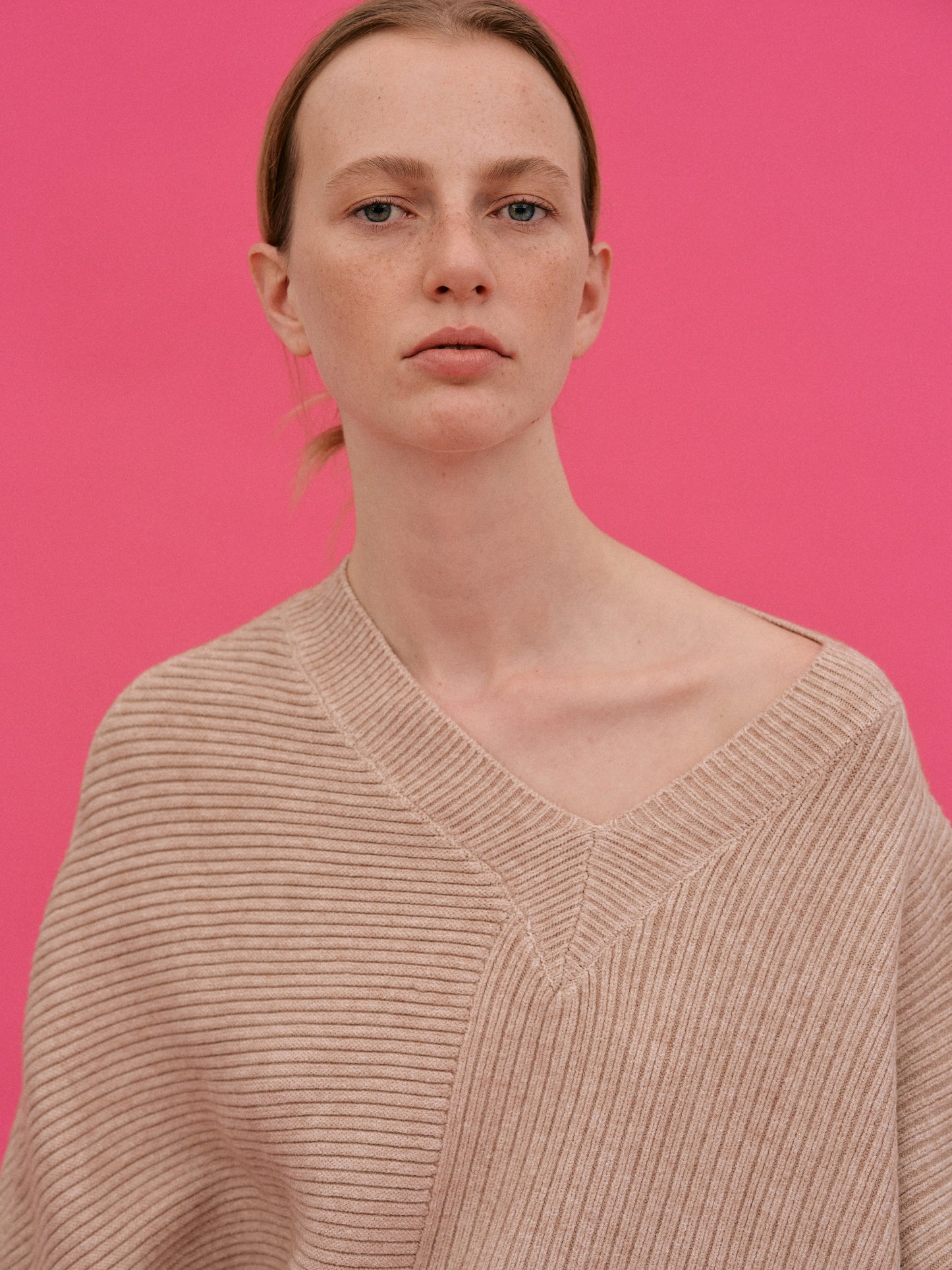 Asymmetric Rib Lounge Knit Set, Wheat