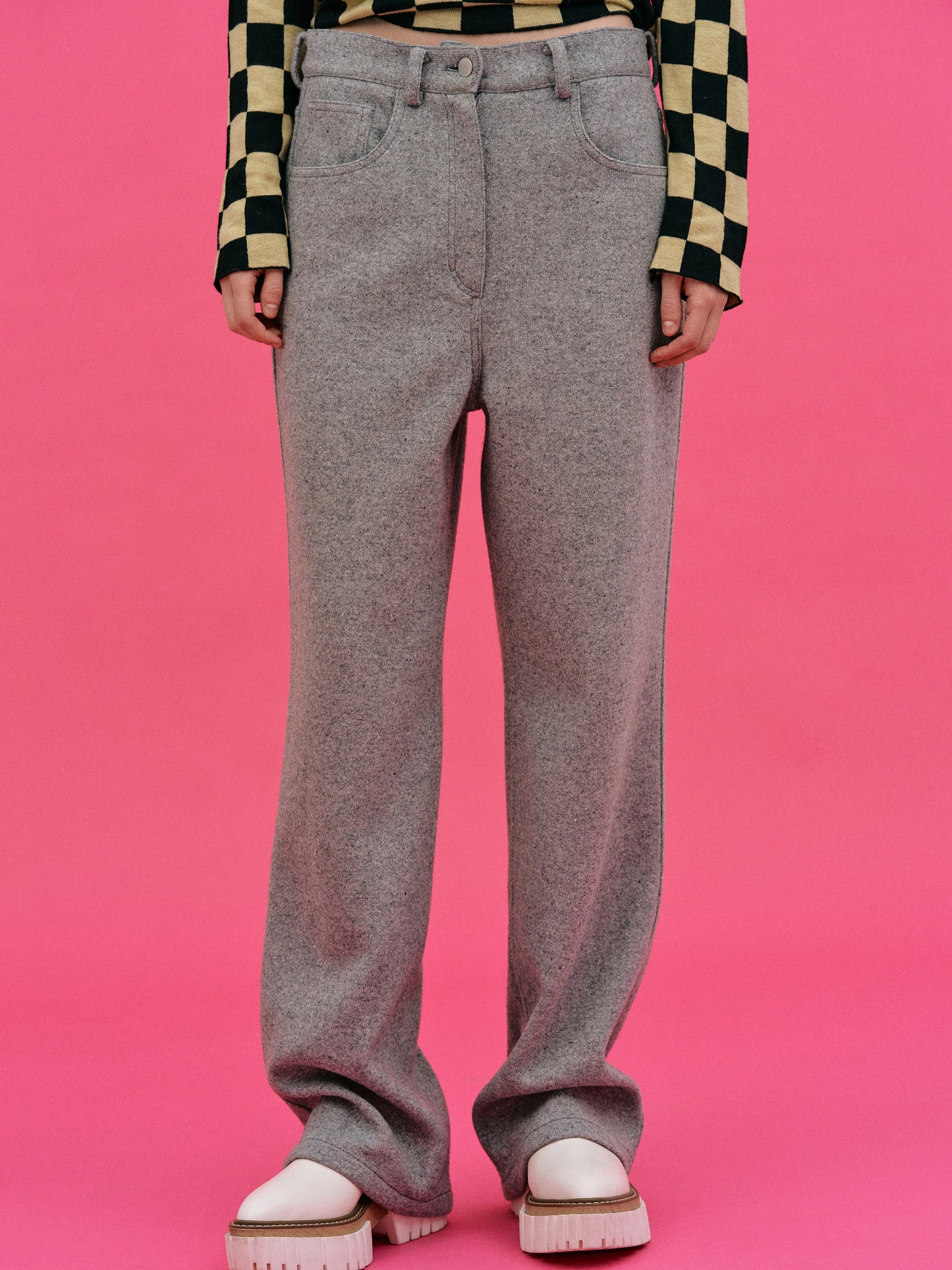 Wool Blend Winter Trousers, Grey