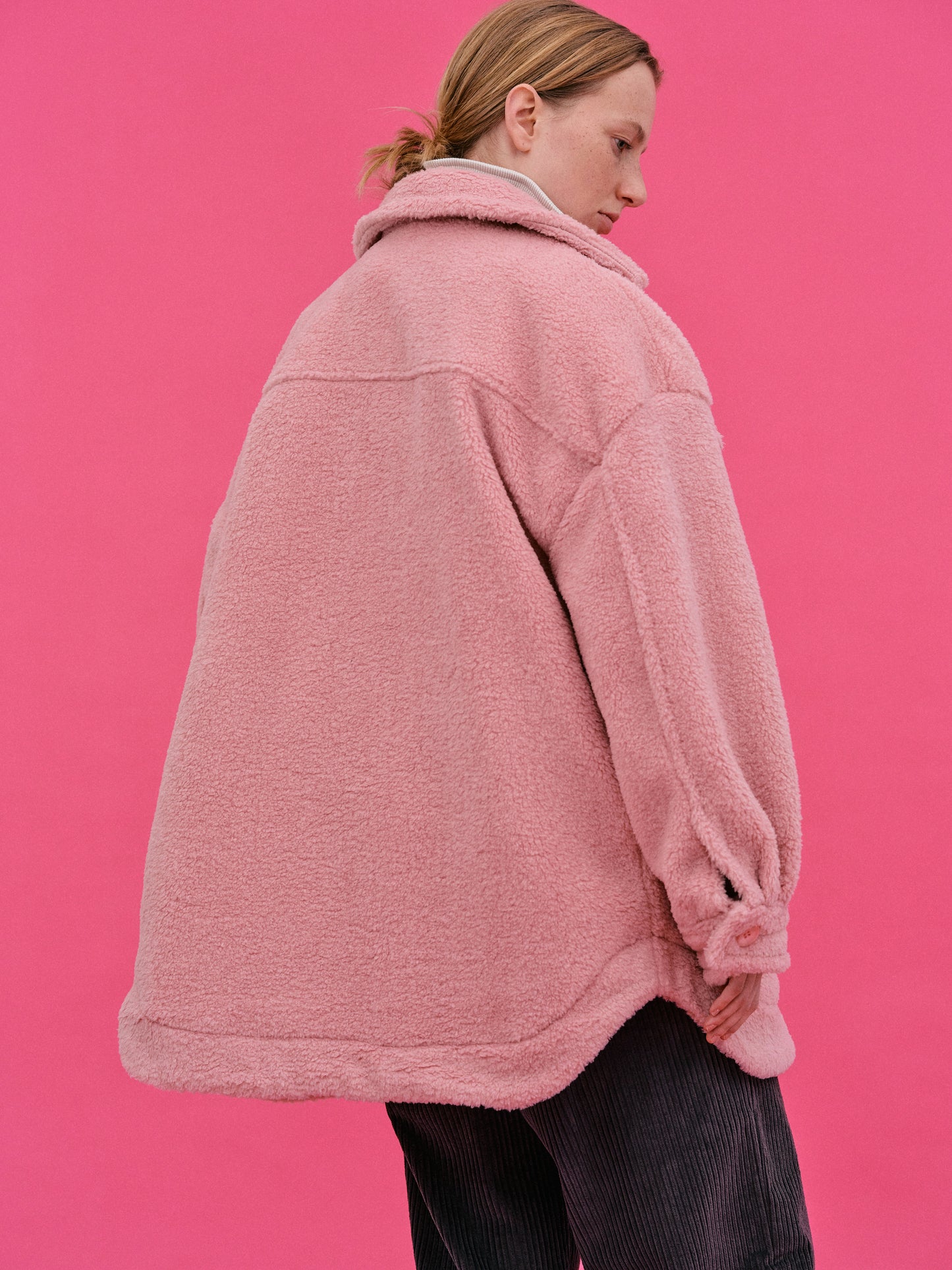 Faux Fur Pocket Jacket, Pink