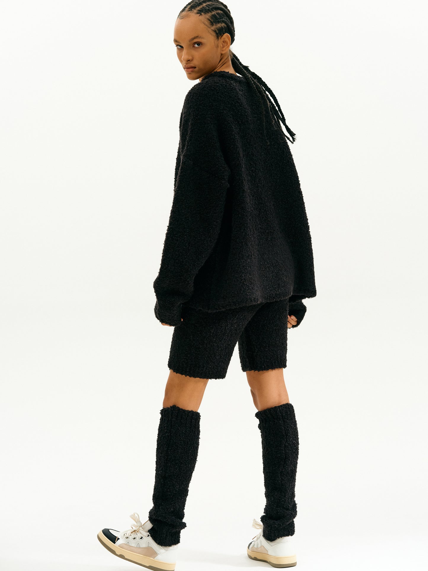 3 Piece Cozy Bouclé Sweater Set, Black