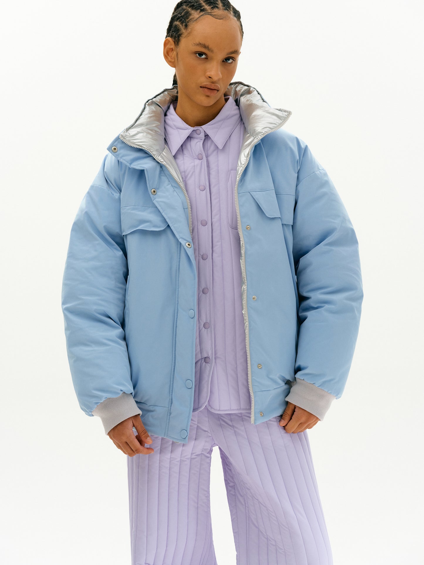 Reversible Puffer, Metal & Sky