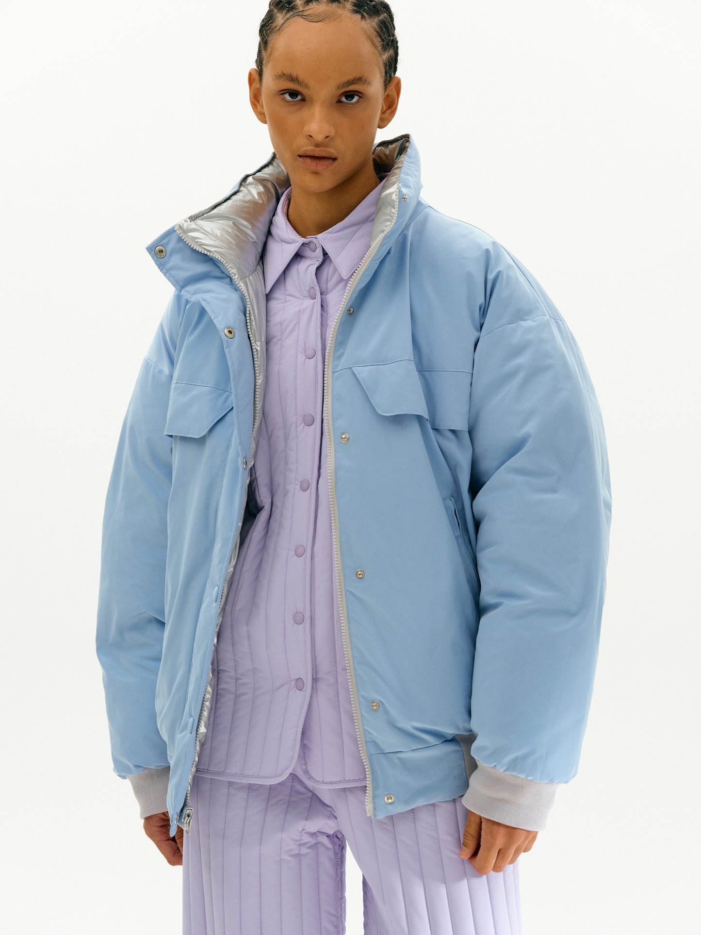 Reversible Puffer, Metal & Sky