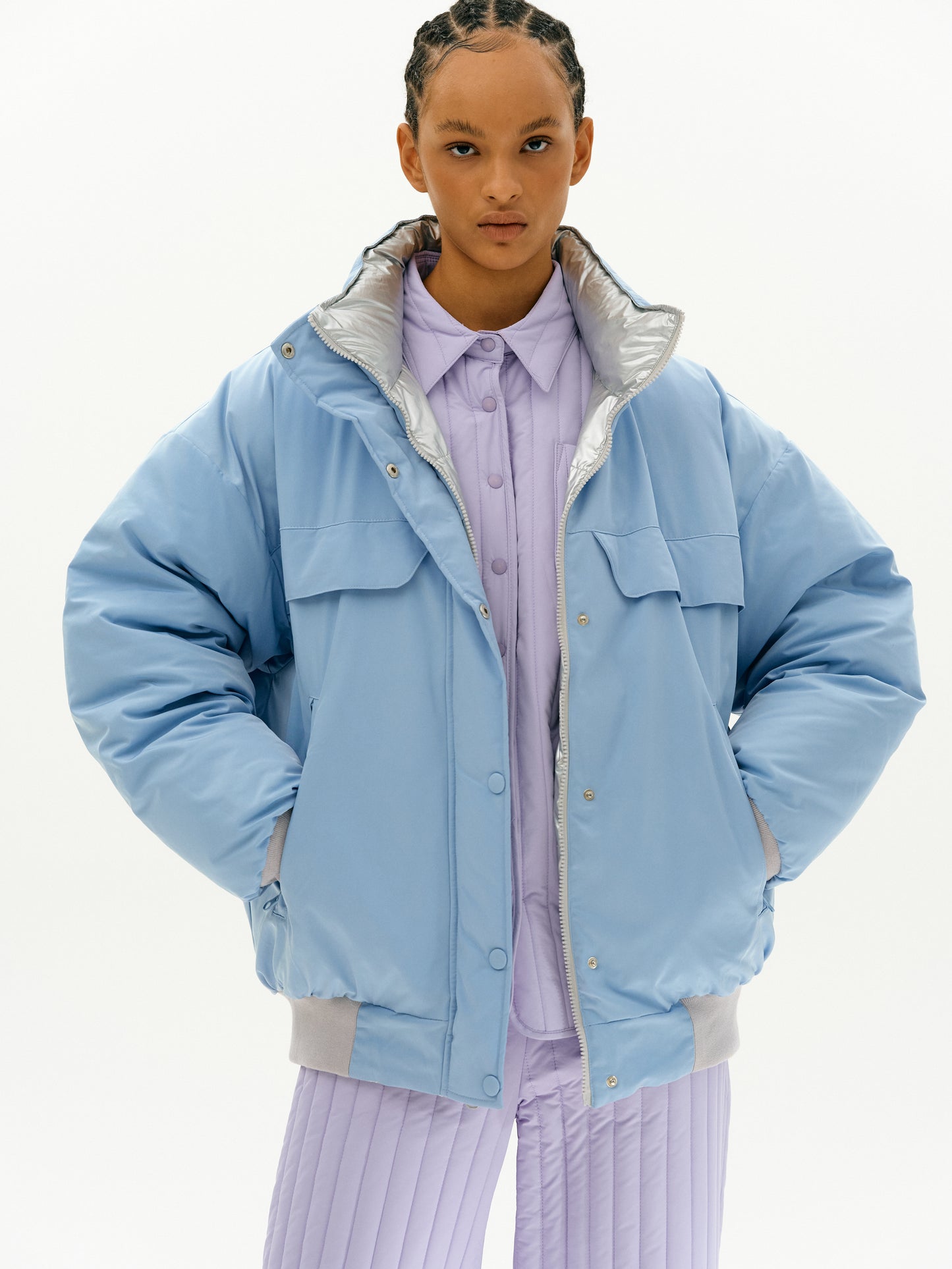 Reversible Puffer, Metal & Sky