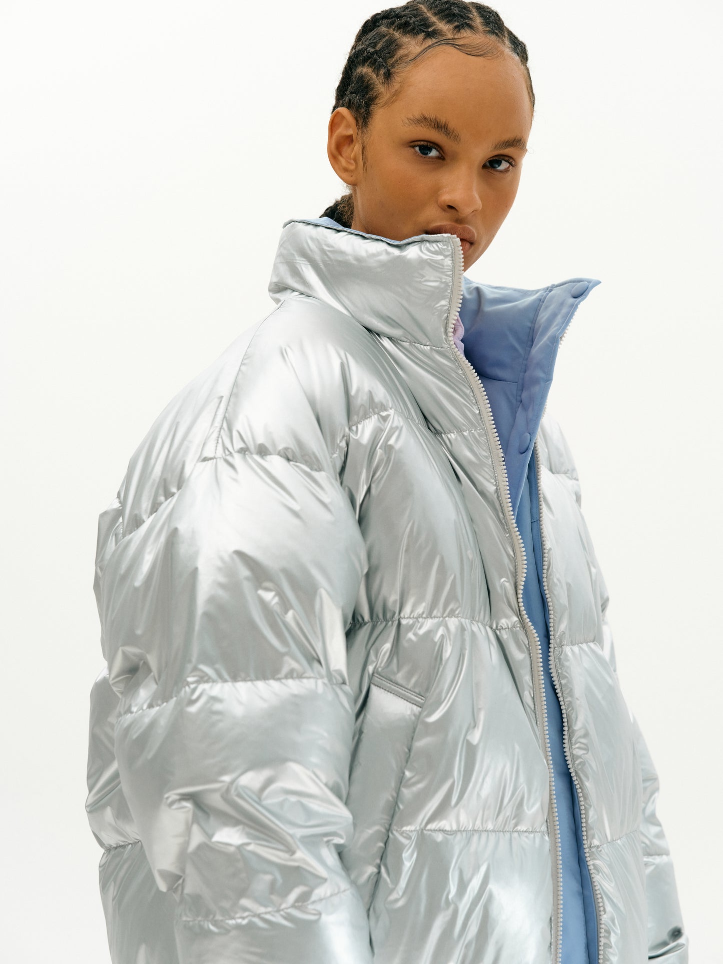 Reversible Puffer, Metal & Sky