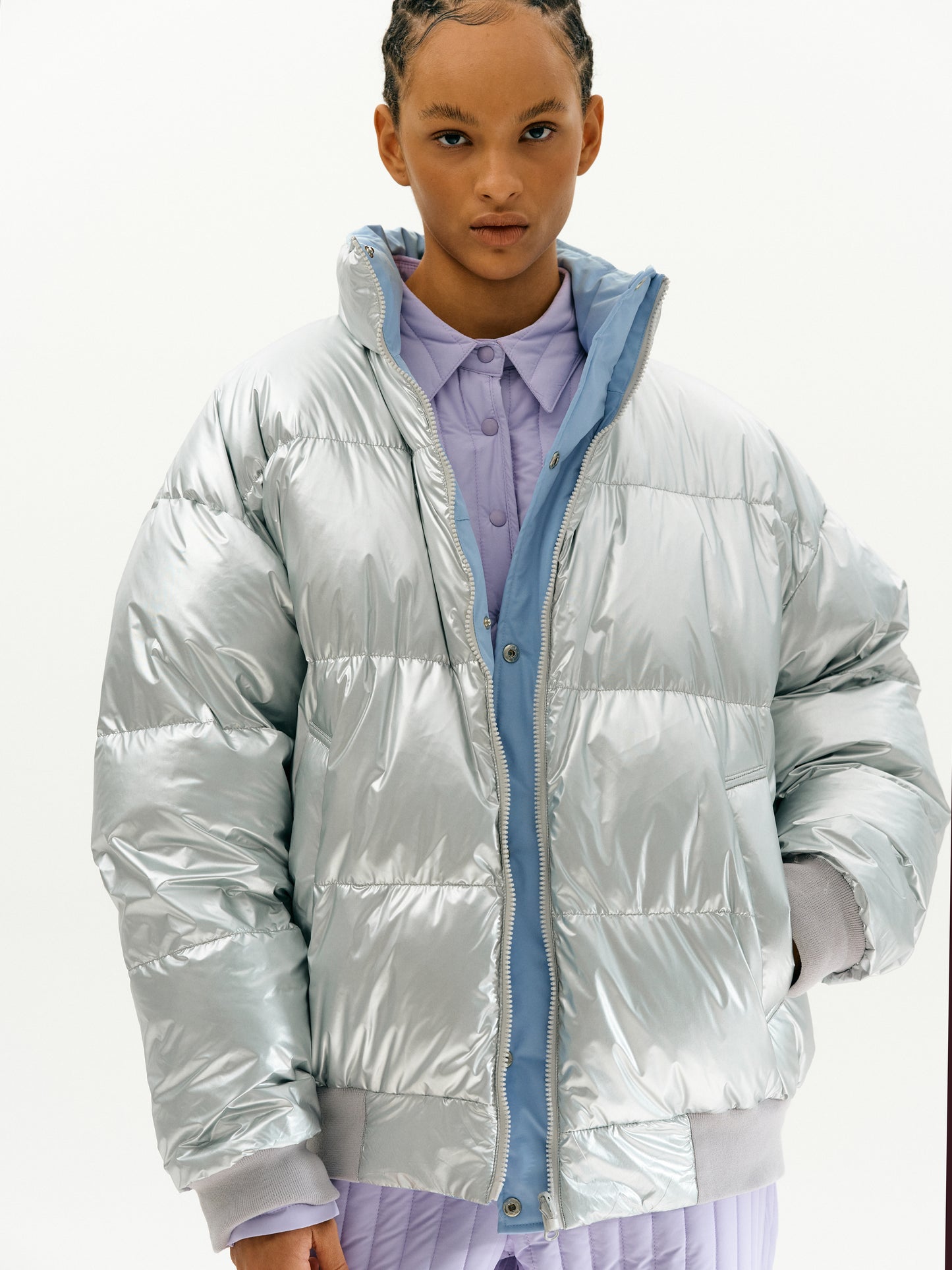 Reversible Puffer, Metal & Sky
