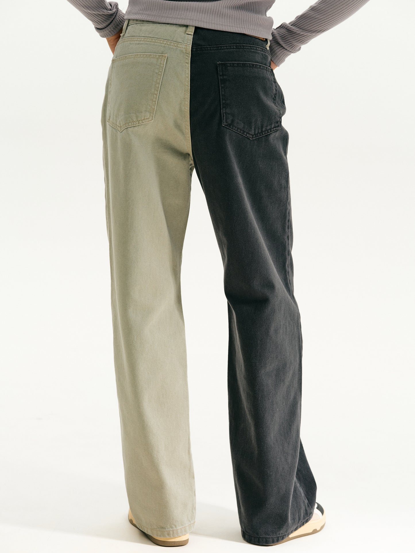 Bicolor Jeans, Charcoal & Olive