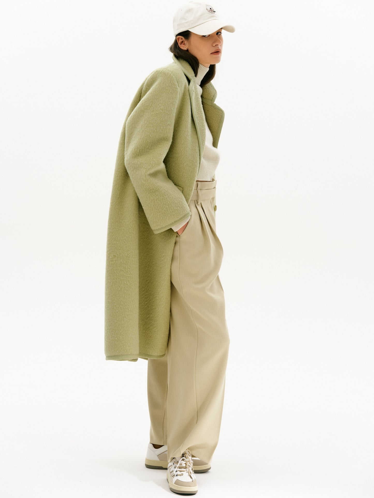 Brushed Wool & Alpaca Coat, Melon