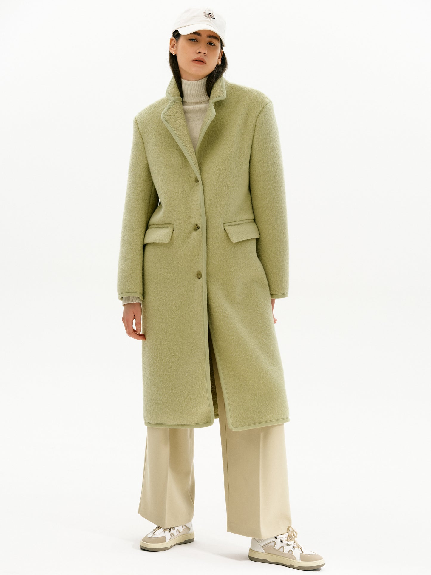 Brushed Wool & Alpaca Coat, Melon