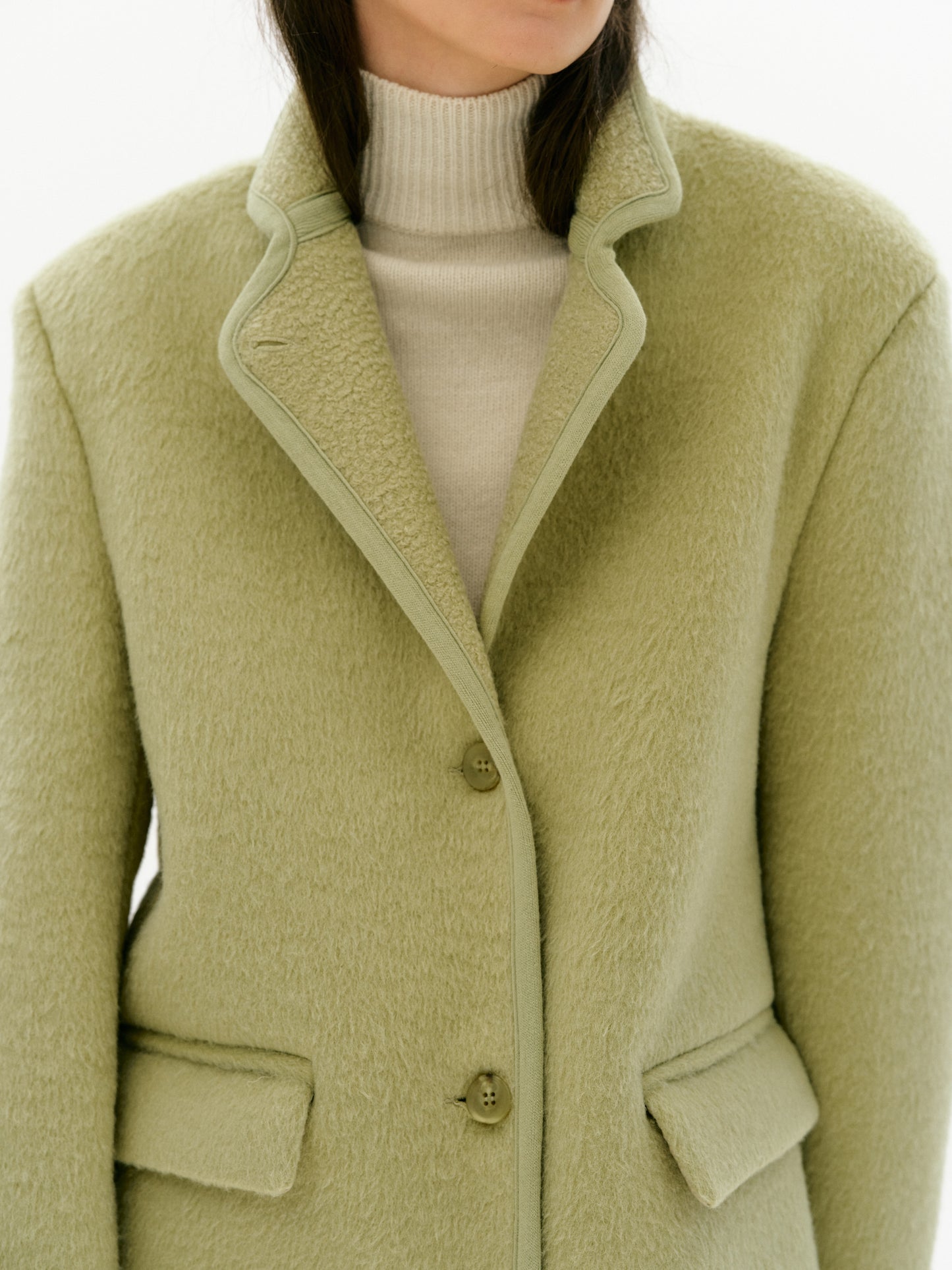 Brushed Wool & Alpaca Coat, Melon