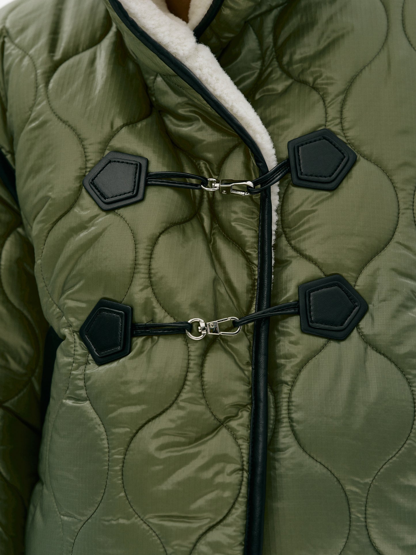 Quilted Duffle Short Jacket, Olive