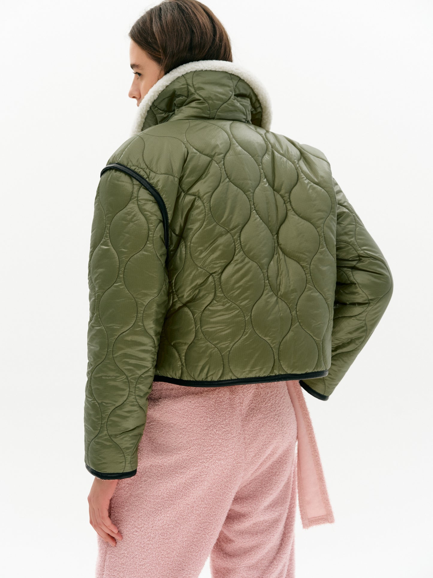 Quilted Duffle Short Jacket, Olive