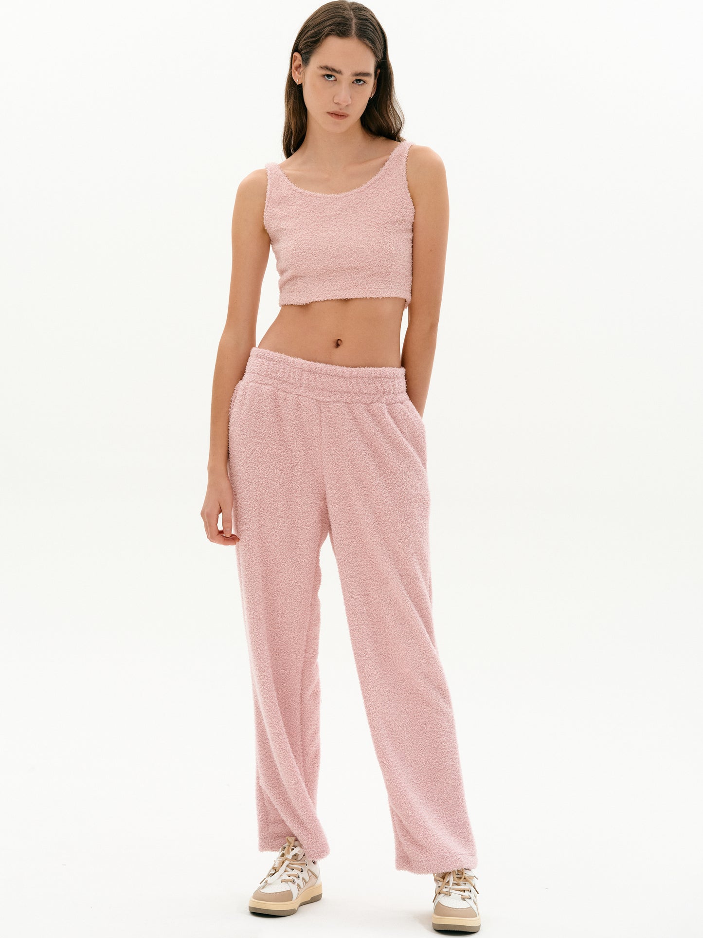Cozy Knit Bouclé Set, Pink