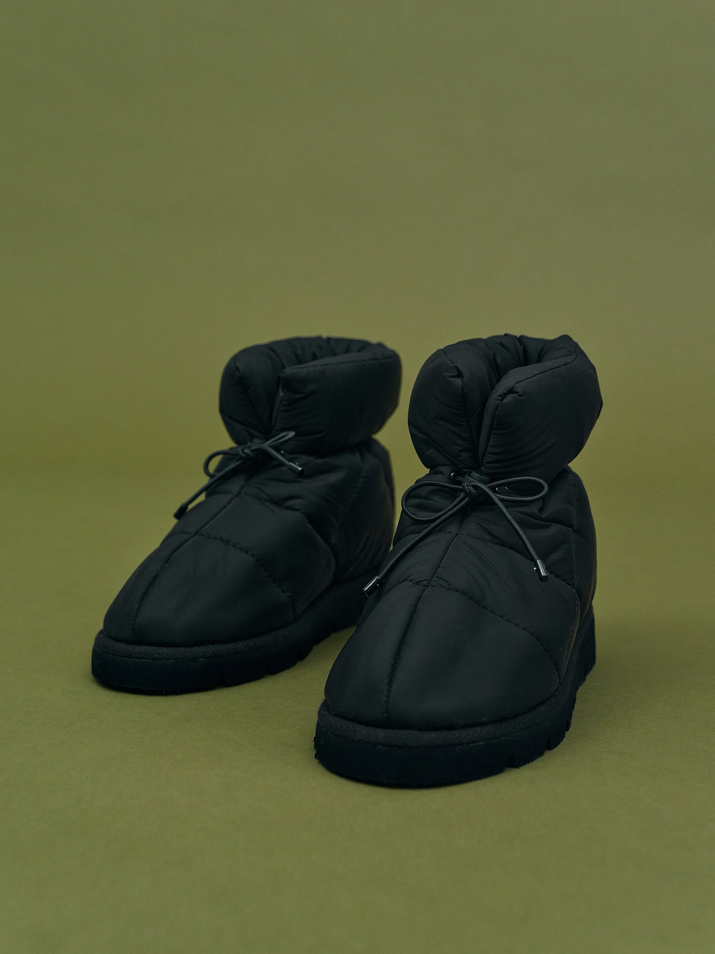 Ankle-High Puffy Boots, Black