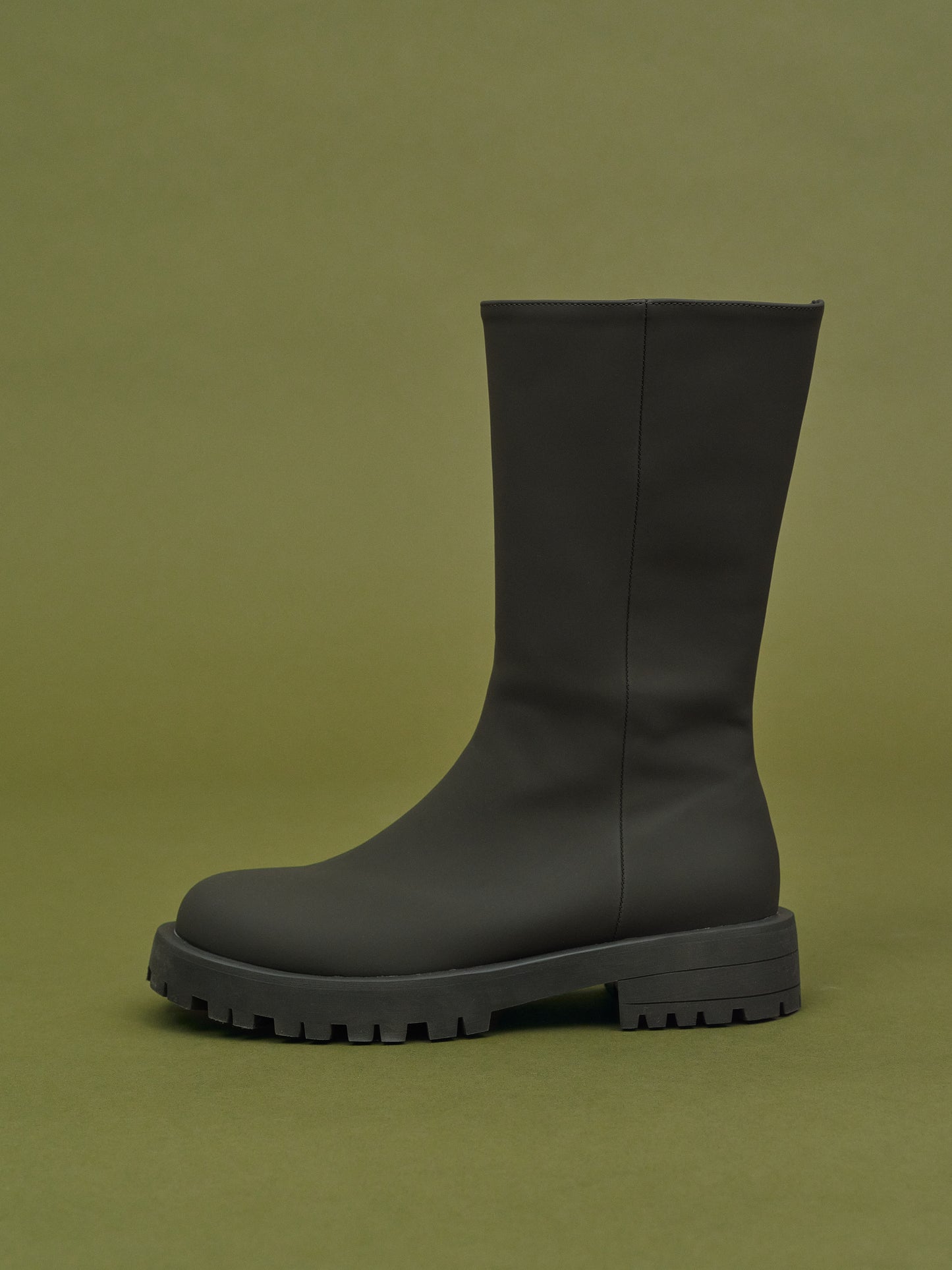 Mid-Calf Rubber Boots, Khaki
