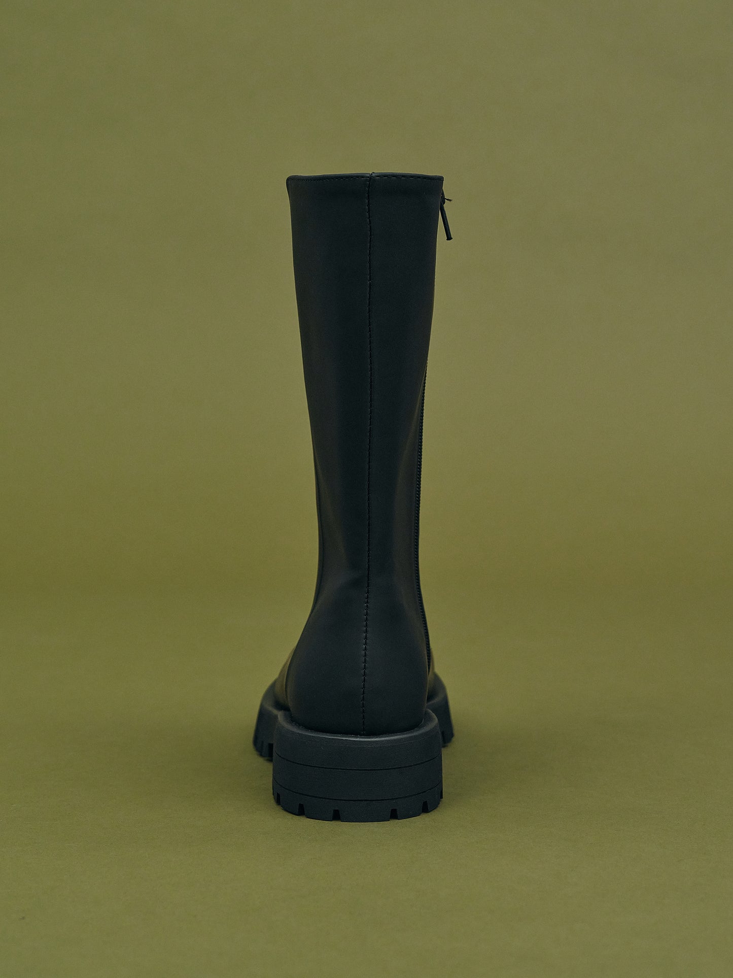Mid-Calf Rubber Boots, Black