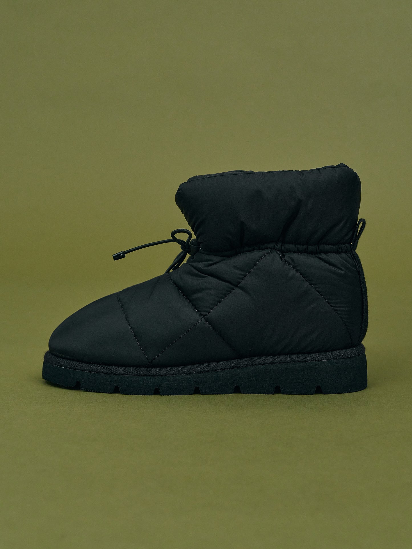 Ankle-High Puffy Boots, Black