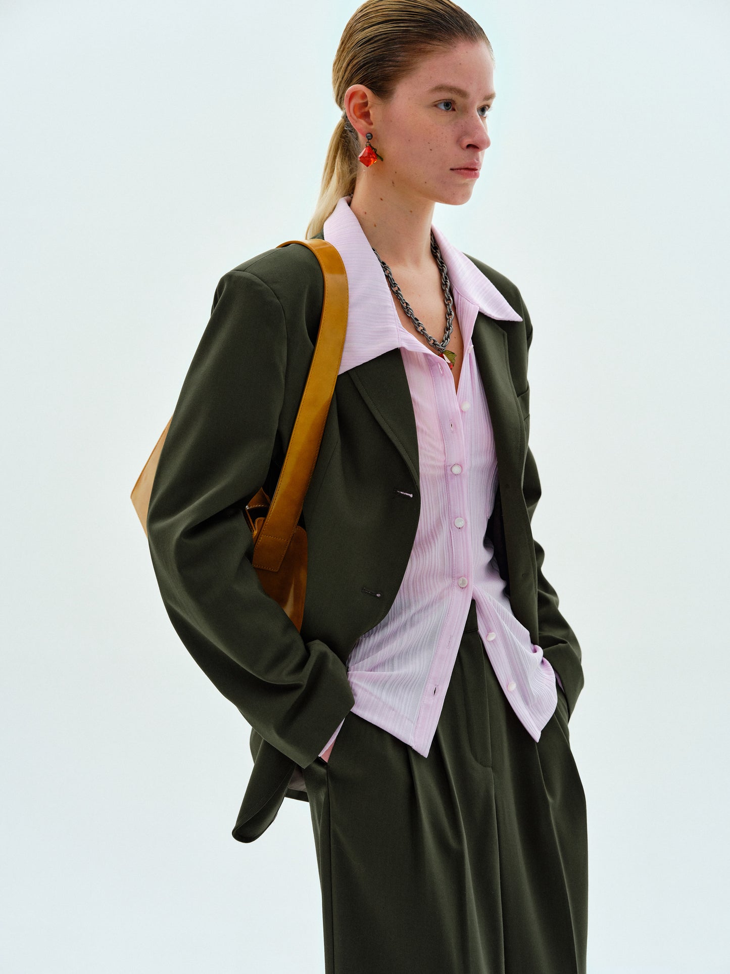 Single Breasted Boy Blazer, Seaweed