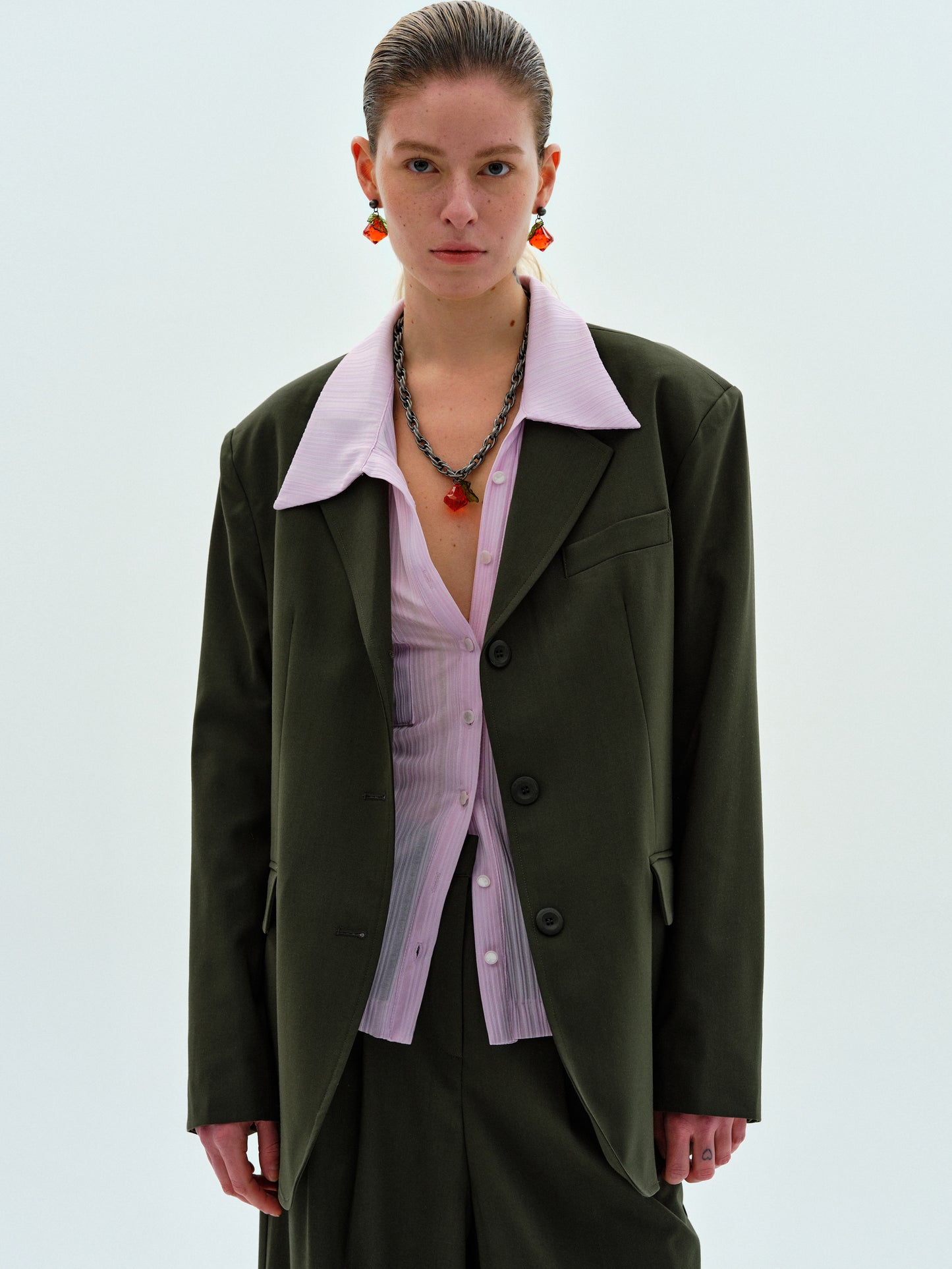Single Breasted Boy Blazer, Seaweed
