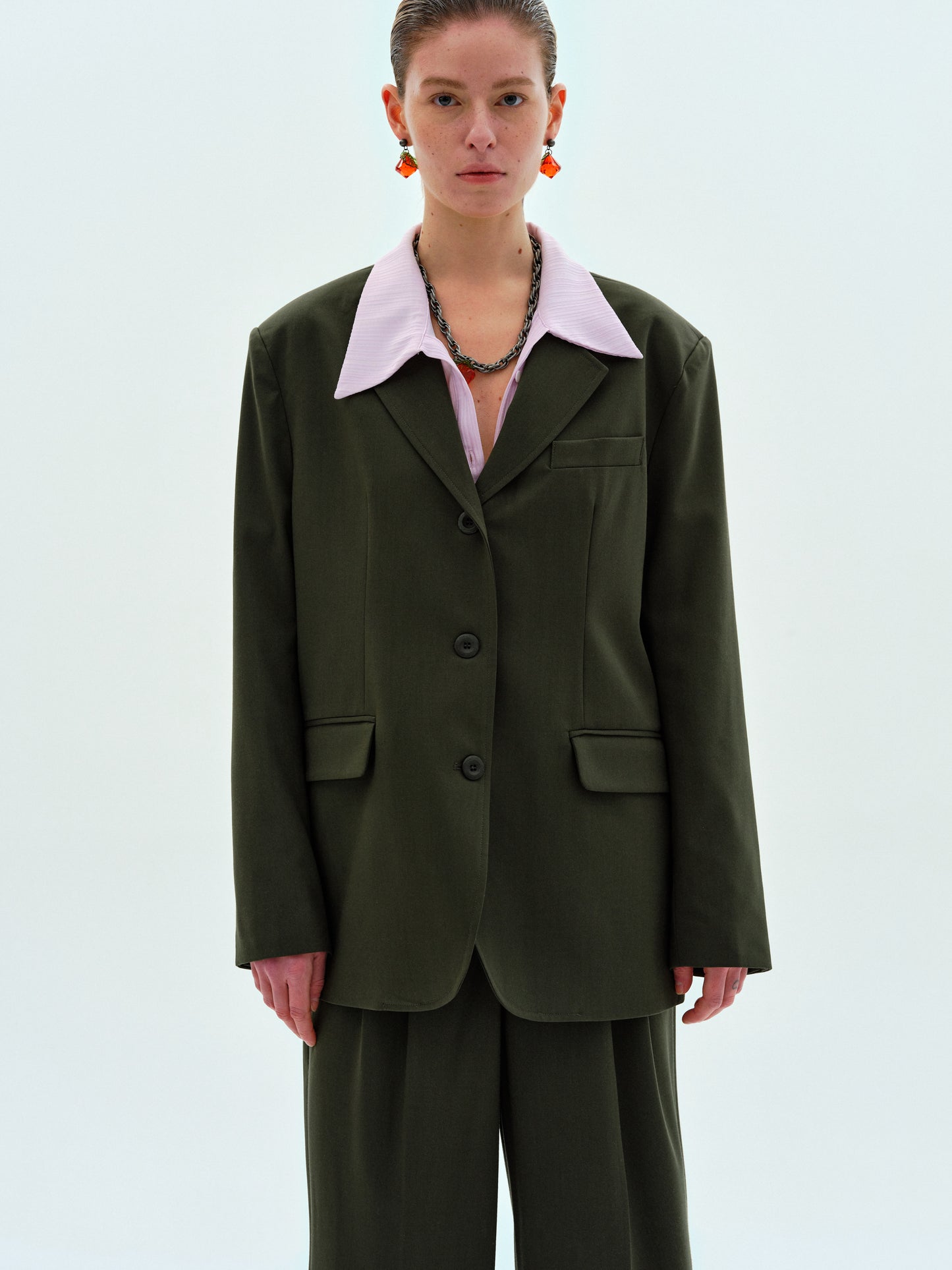 Single Breasted Boy Blazer, Seaweed
