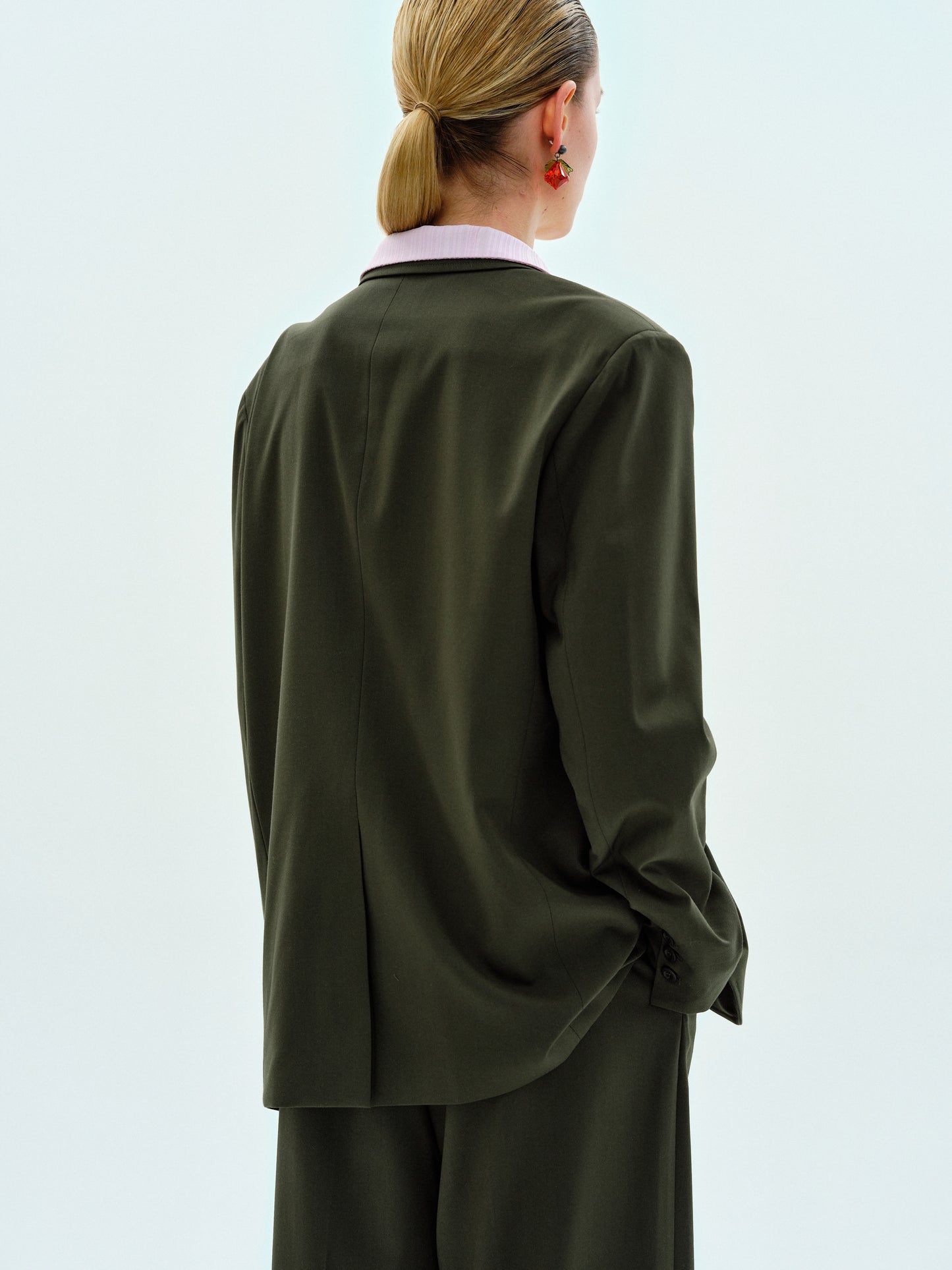 Single Breasted Boy Blazer, Seaweed