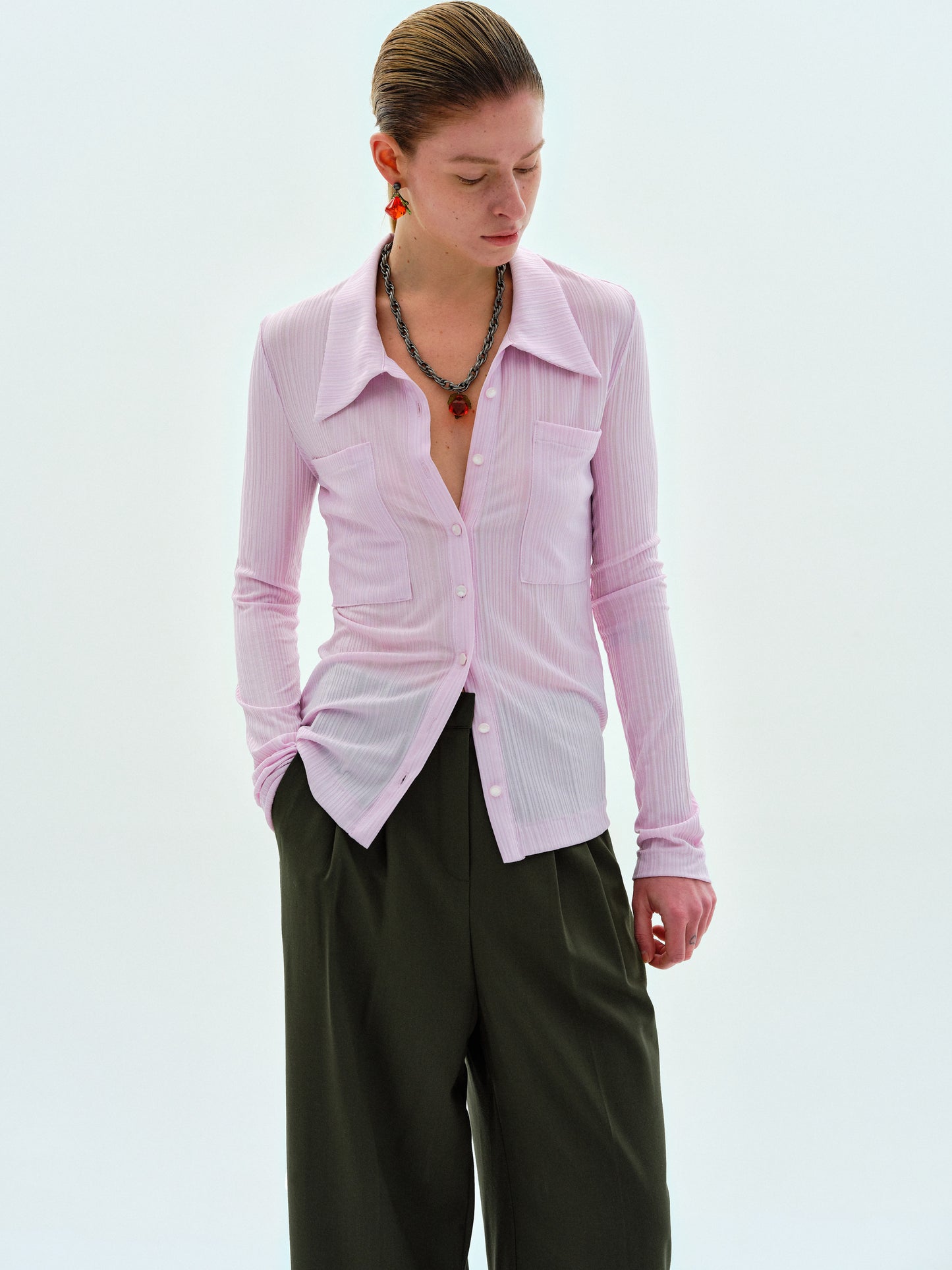 Shrunken Knit Shirt, Pastel Lilac