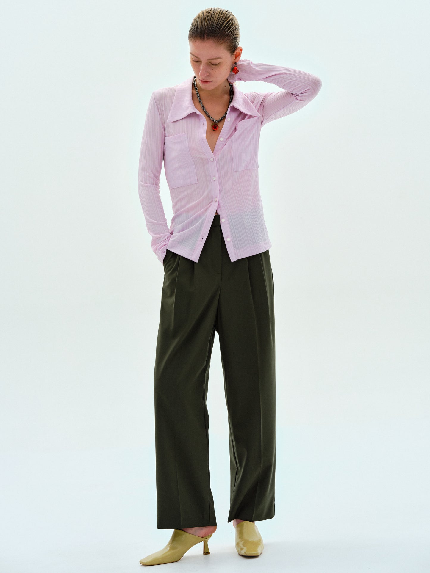 Shrunken Knit Shirt, Pastel Lilac