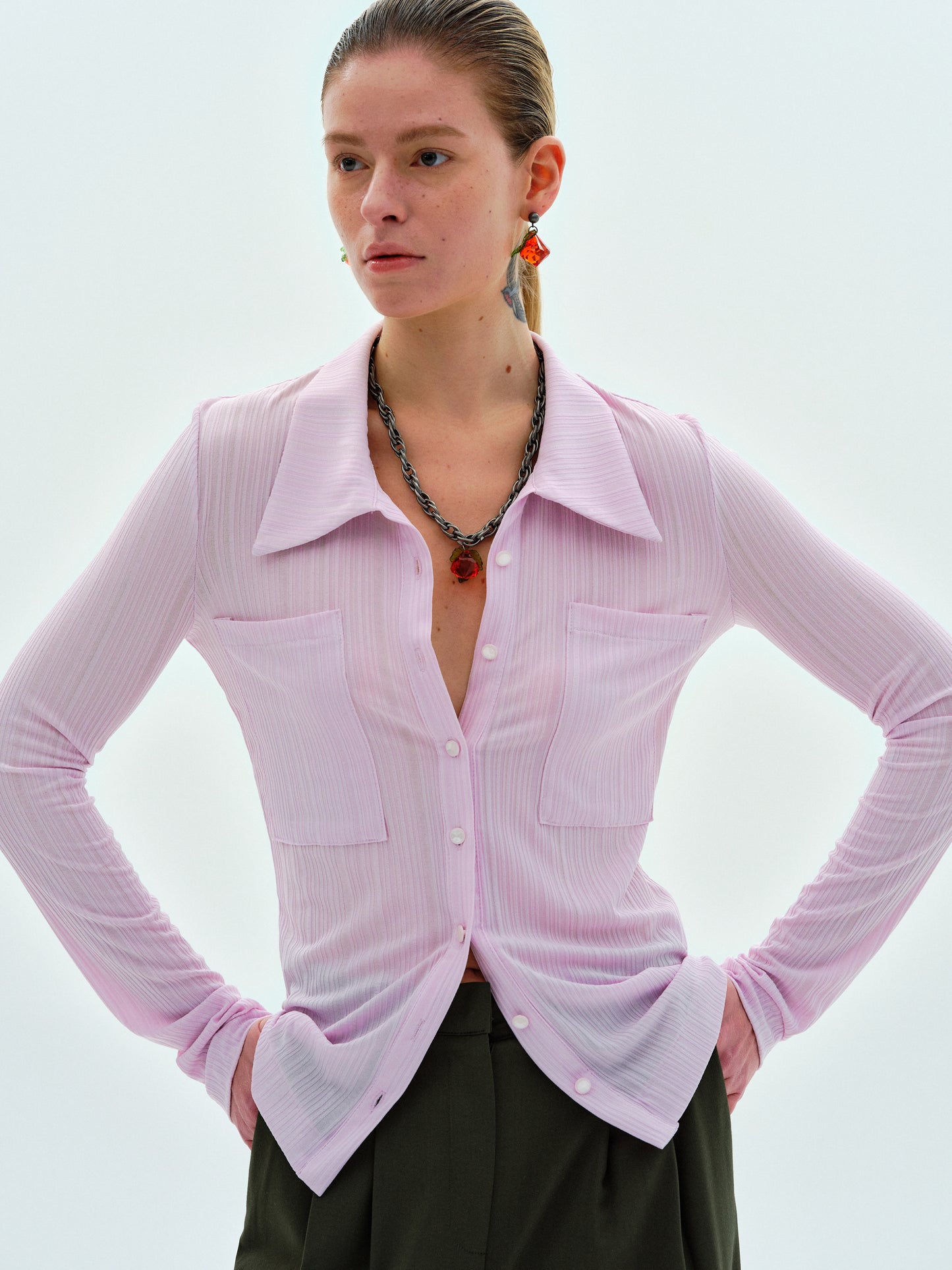 Shrunken Knit Shirt, Pastel Lilac