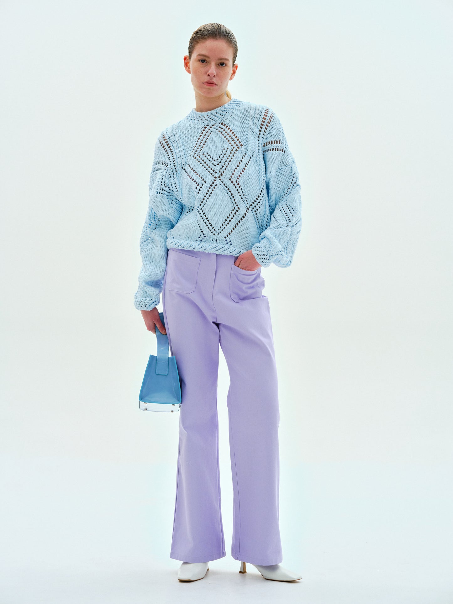 High-Rise Pocket Jeans, Lavender