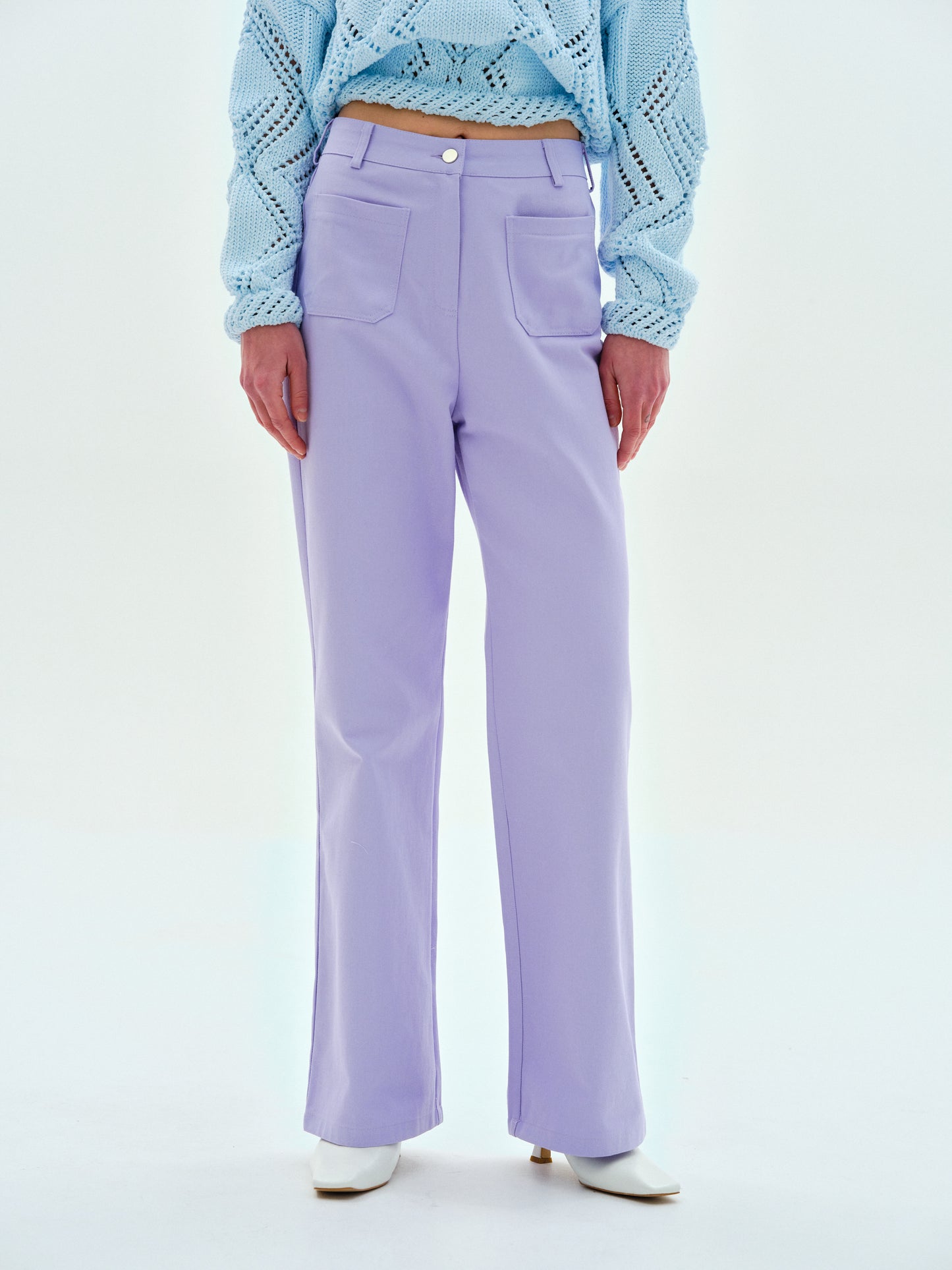 High-Rise Pocket Jeans, Lavender